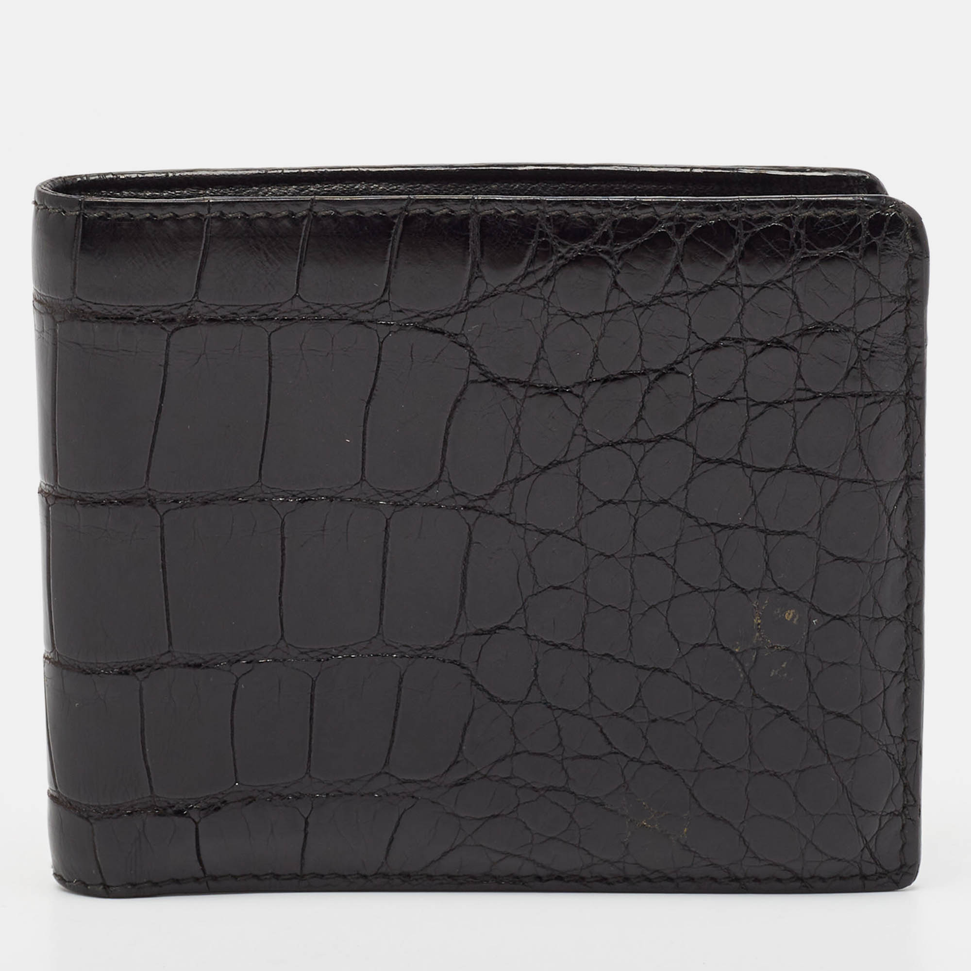 

Yves Saint Laurent Black Crocodile Bifold Wallet