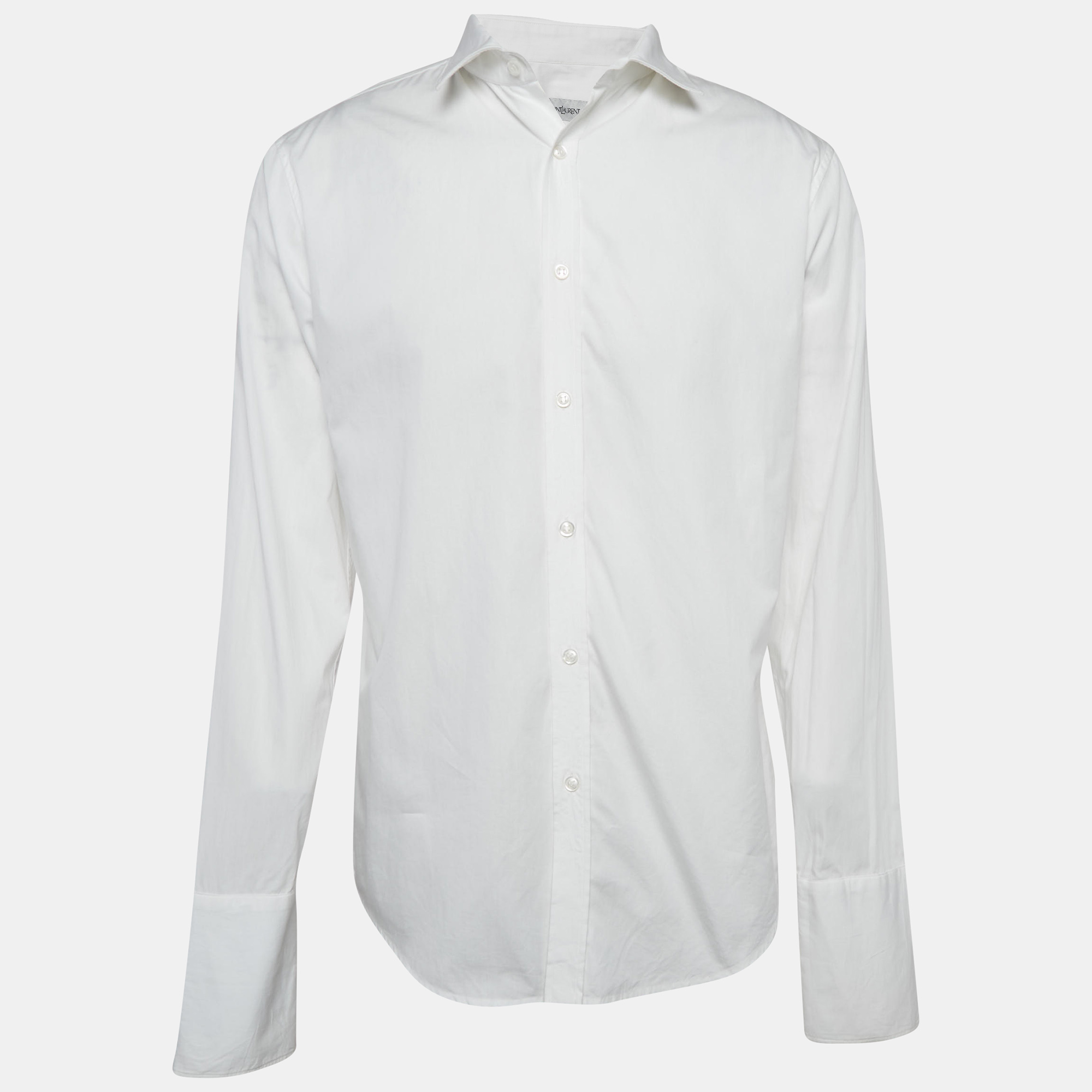 

Yves Saint Laurent Vintage White Cotton Front Button Shirt L