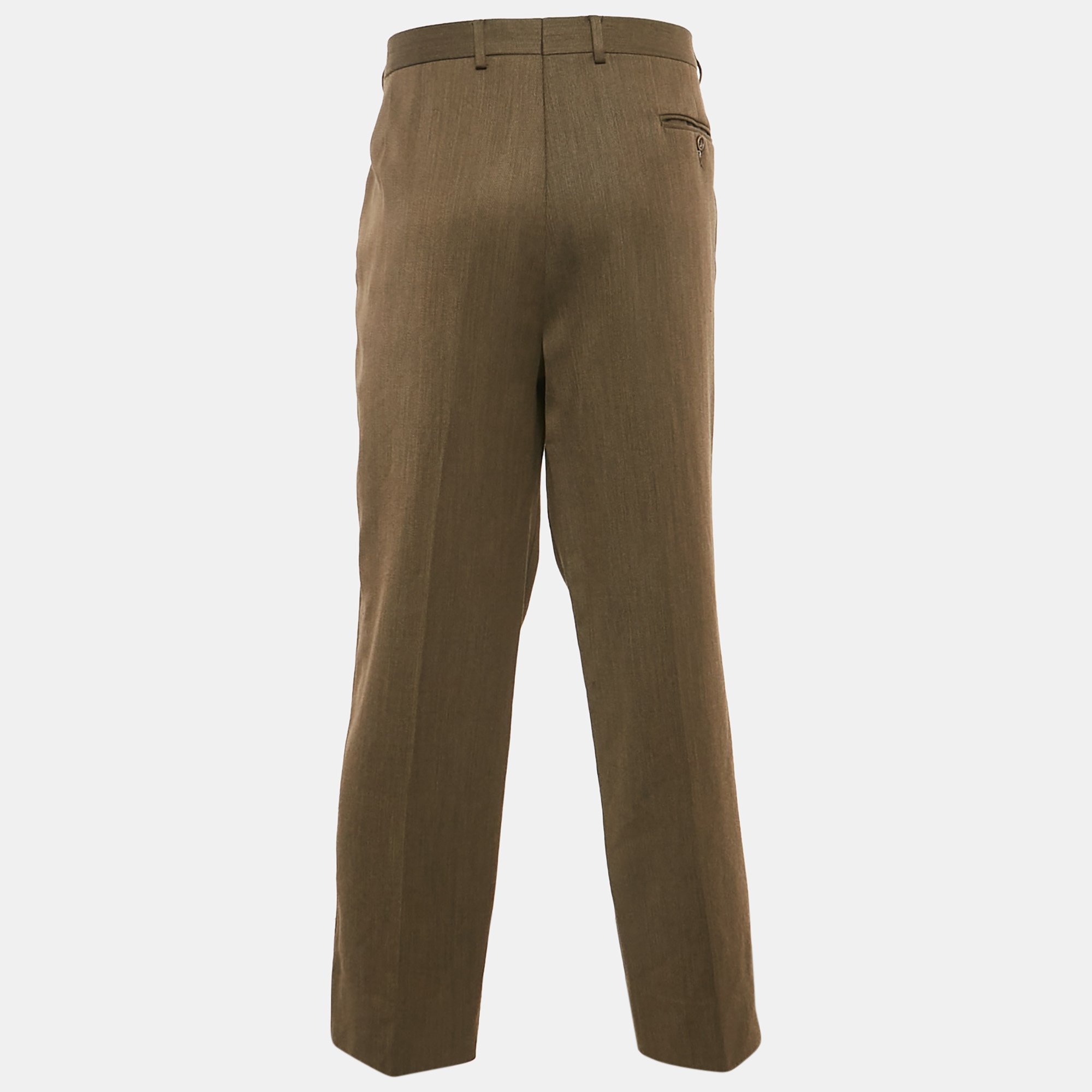 Yves Saint Laurent Vintage Khaki Green Wool Blend Trousers XL 