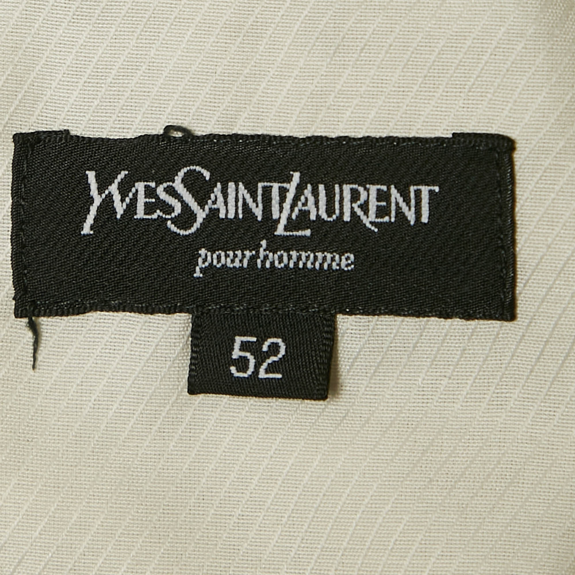 Yves Saint Laurent Vintage Khaki Green Wool Blend Trousers XL 