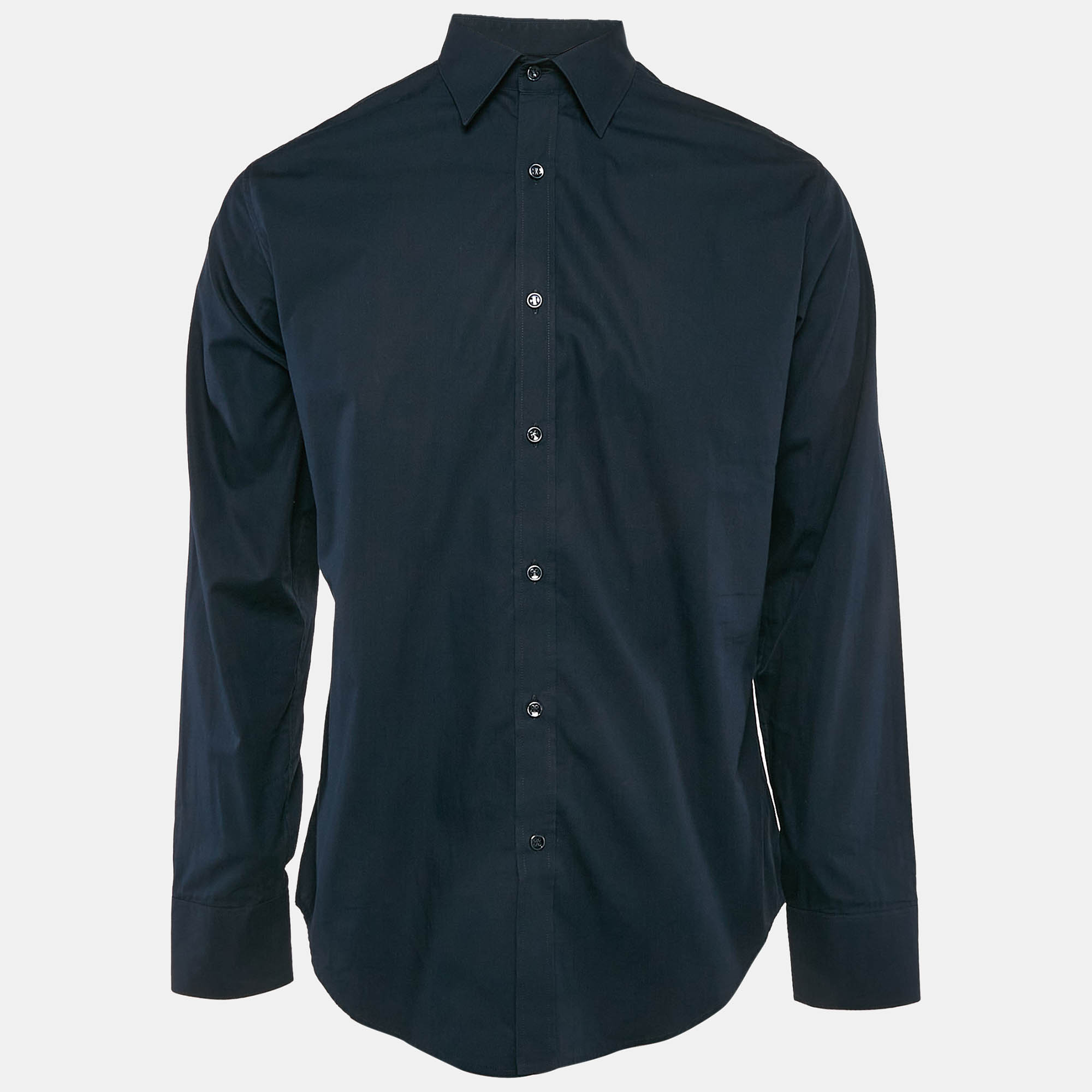 

Yves Saint Laurent Blue Cotton Long Sleeve Shirt L, Navy blue