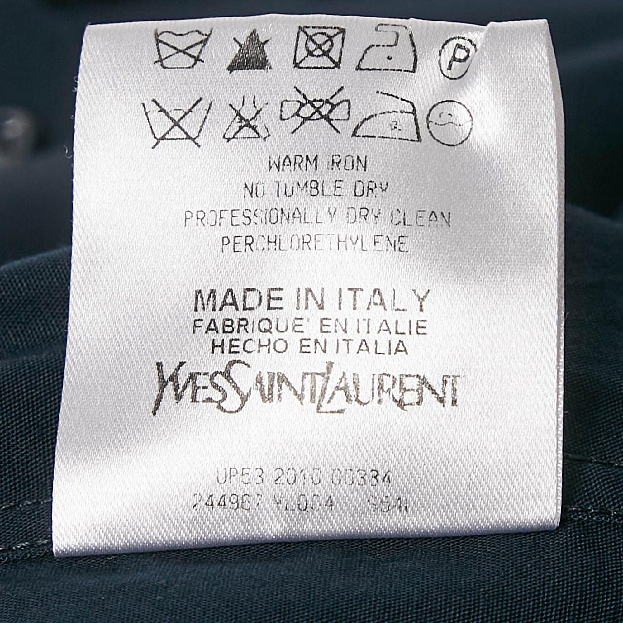 Yves Saint Laurent Blue Cotton Long Sleeve Shirt L 