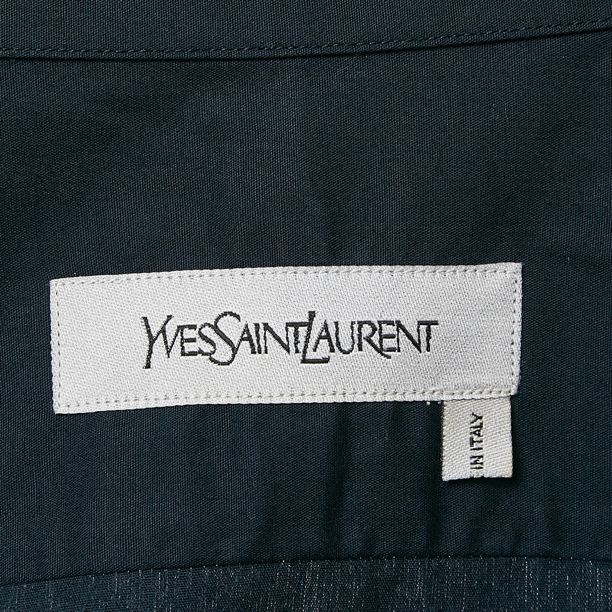 Yves Saint Laurent Blue Cotton Long Sleeve Shirt L 