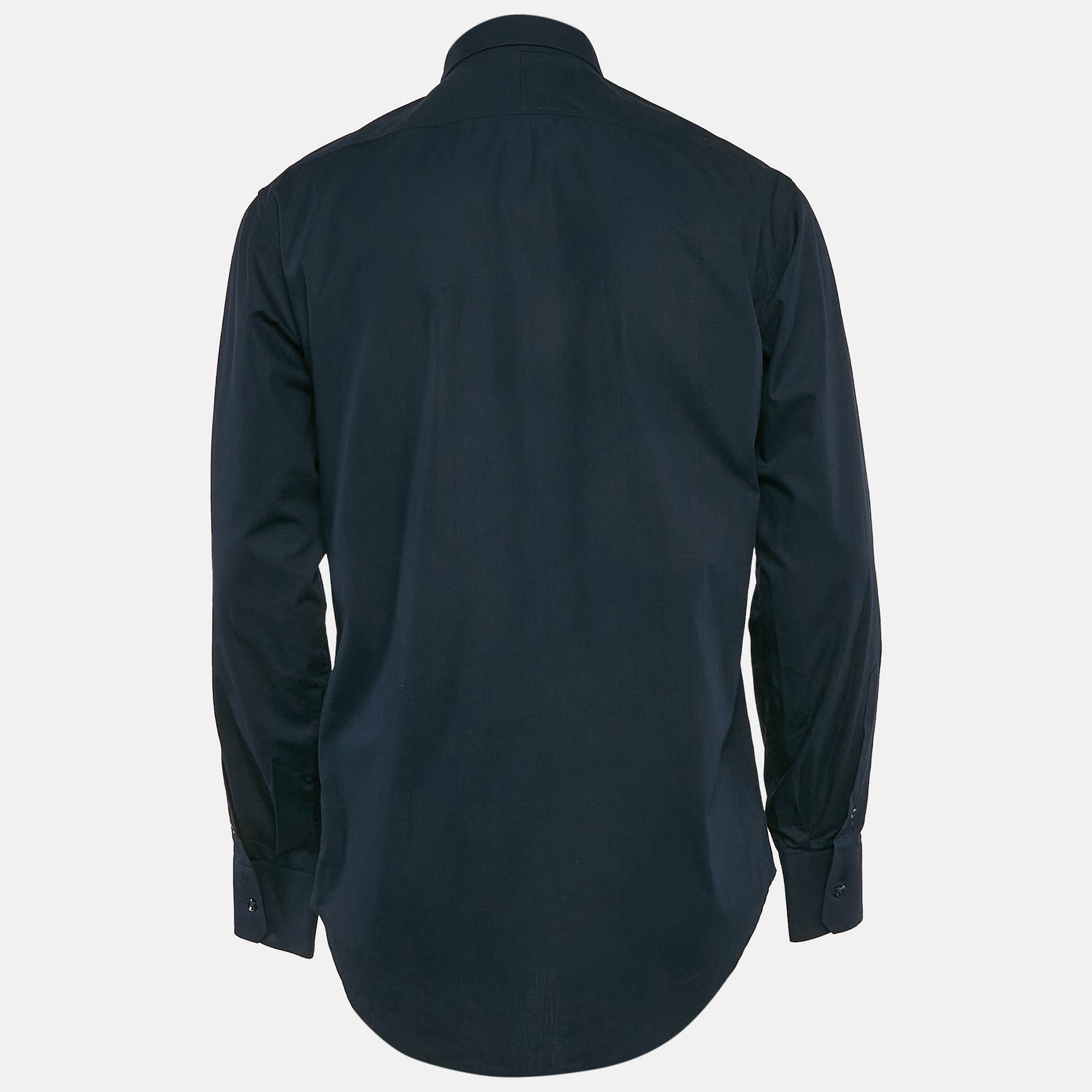 Yves Saint Laurent Blue Cotton Long Sleeve Shirt L 
