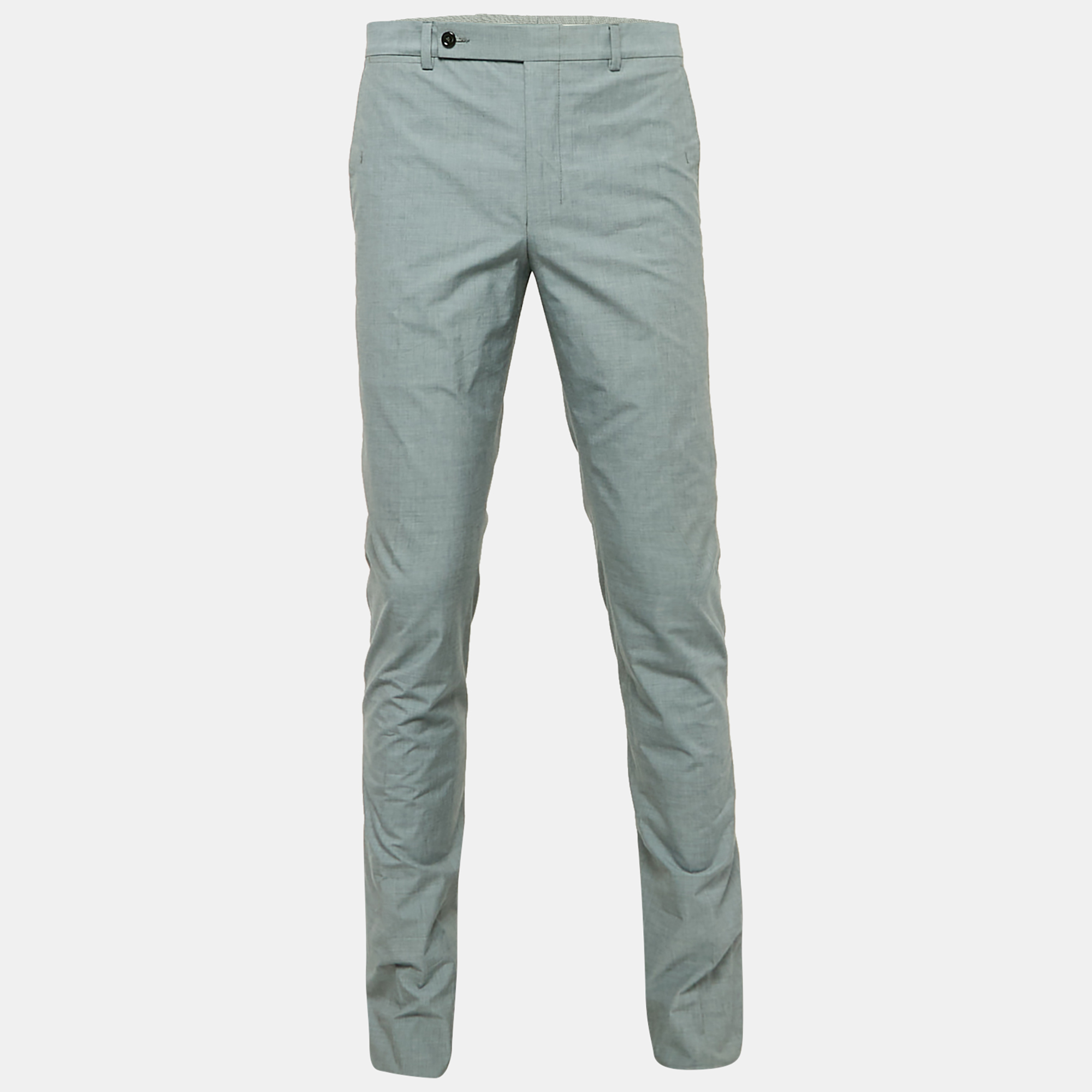 

Yves Saint Laurent Grey Cotton Regular Fit Trousers M