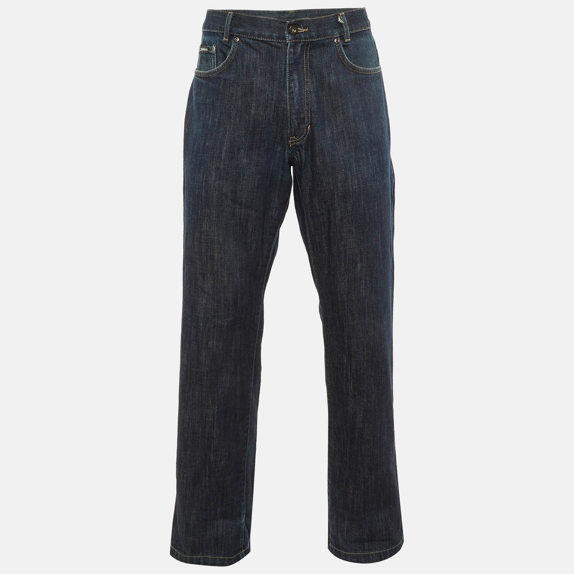 

Yves Saint Laurent Indigo Denim Regular Fit Jeans M/Waist 34", Navy blue