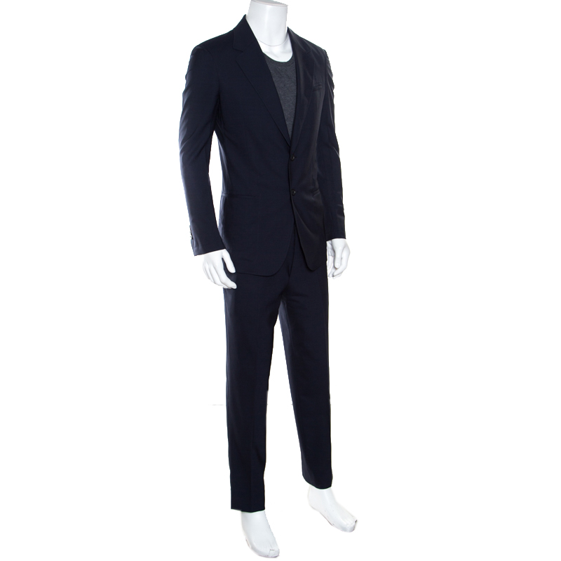 

Yves Saint Laurent Navy Blue Wool Tailored Suit