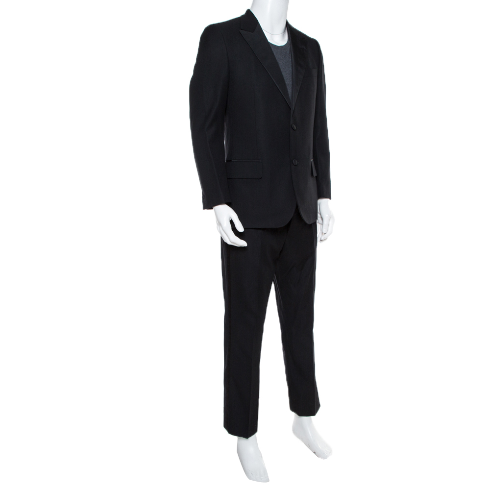 

Yves Saint Laurent Black Wool & Silk Regular Fit Suit