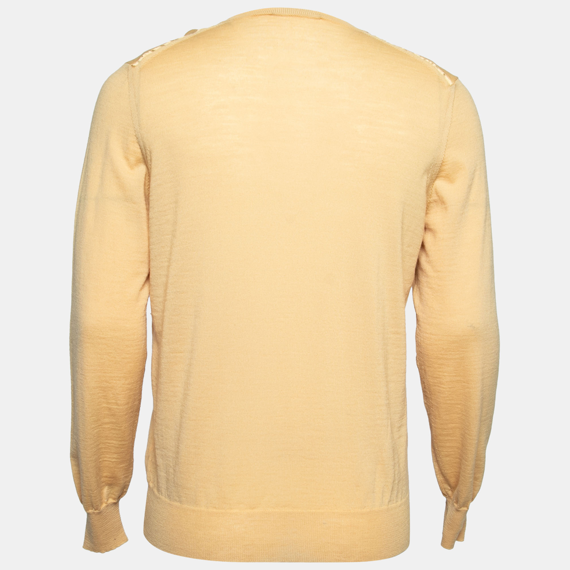 

Yves Saint Laurent Yellow Wool V-Neck Long Sleeve Sweater