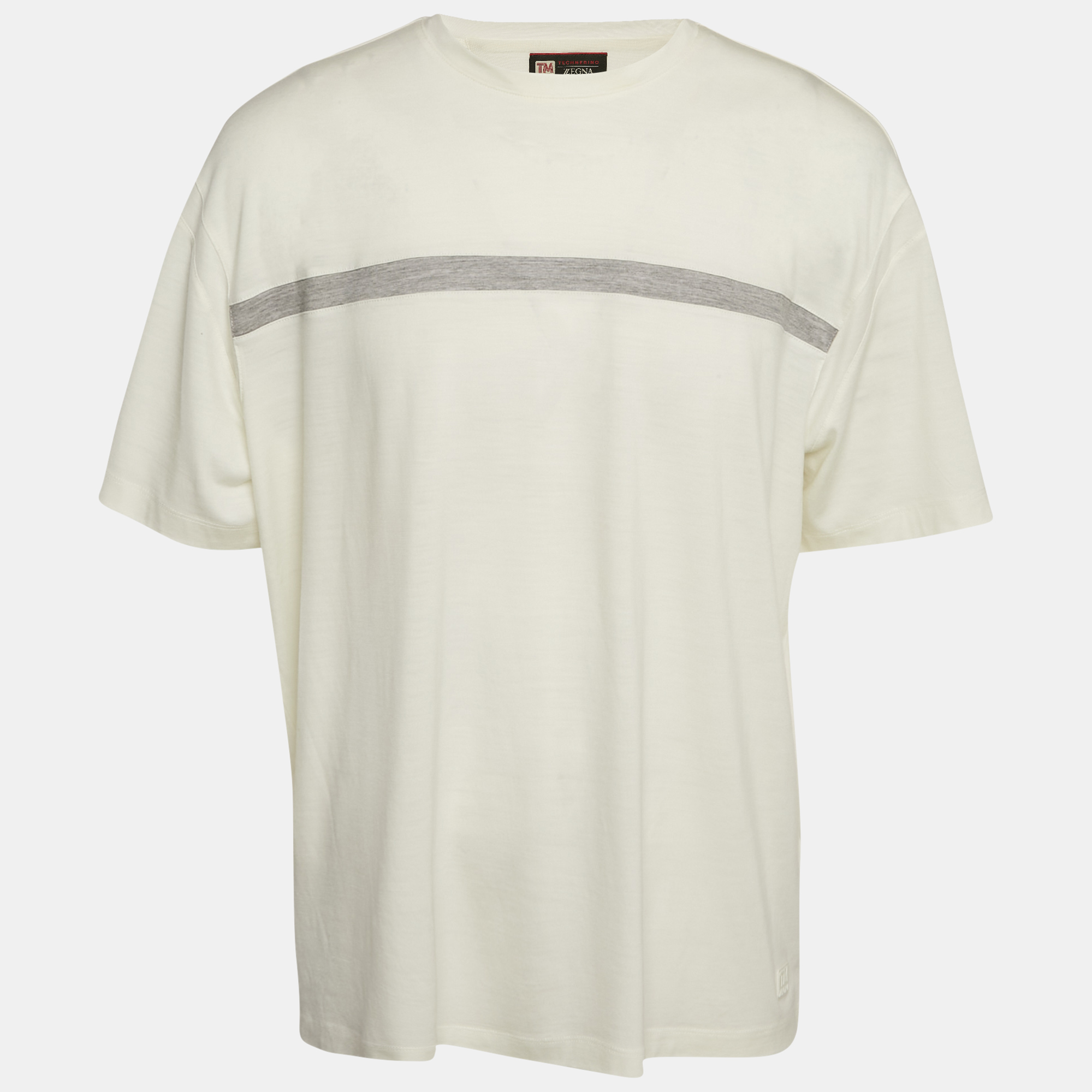 

Z Zegna Techmerino Off White Wool Jersey Crew Neck T-Shirt XL