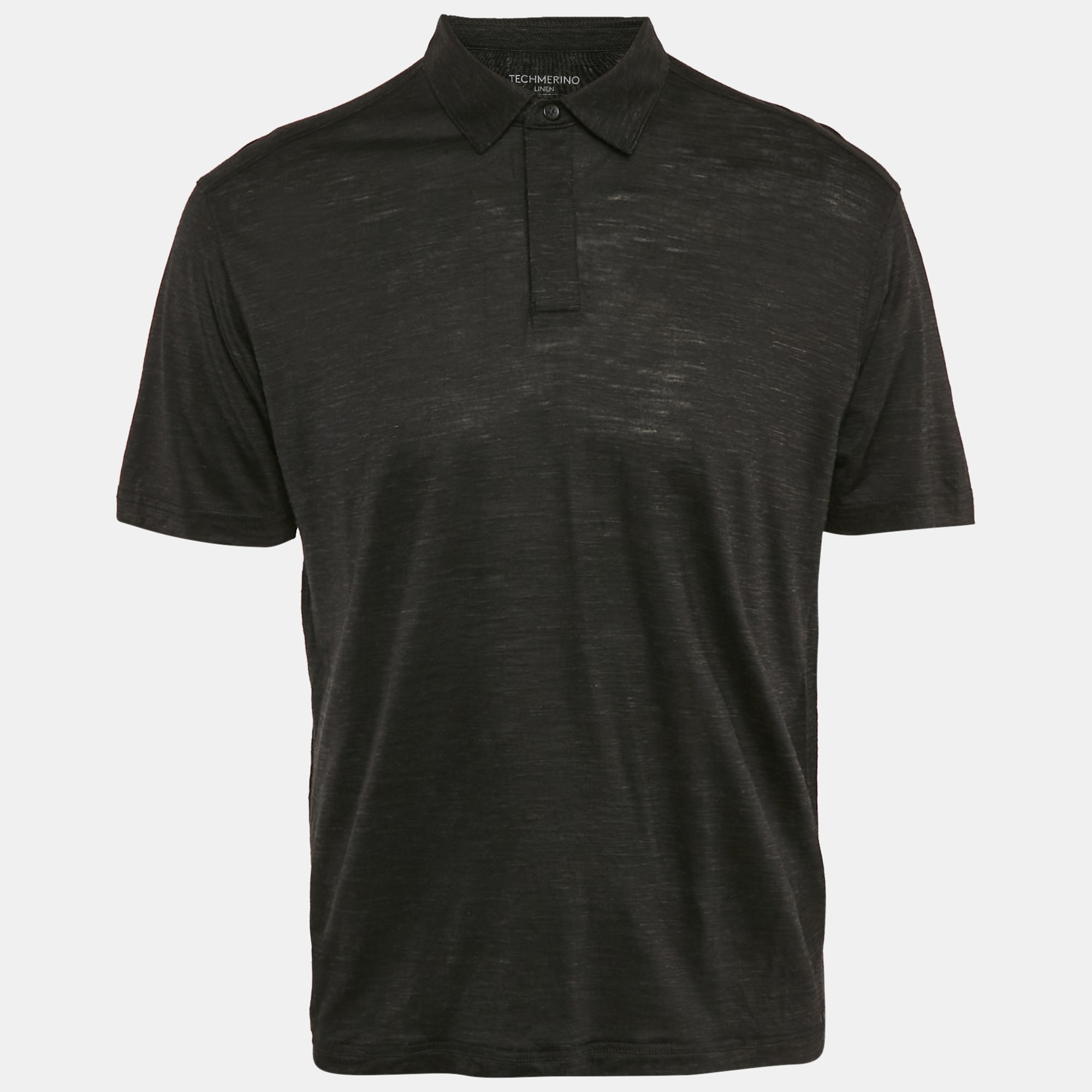 

Z Zegna Black Techmerino Linen Polo T-Shirt L