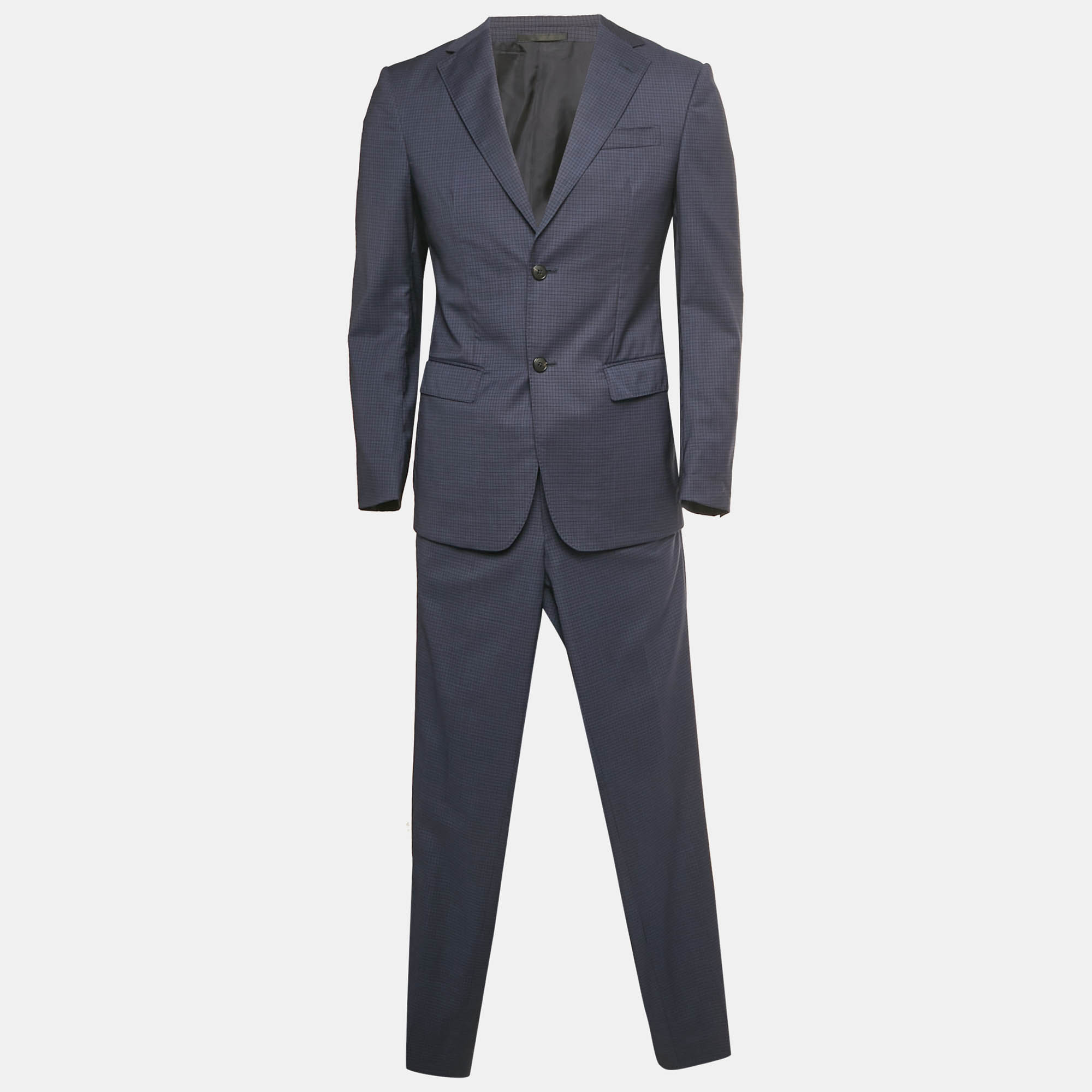

Z Zegna Blue Patterned Wool Suit XS