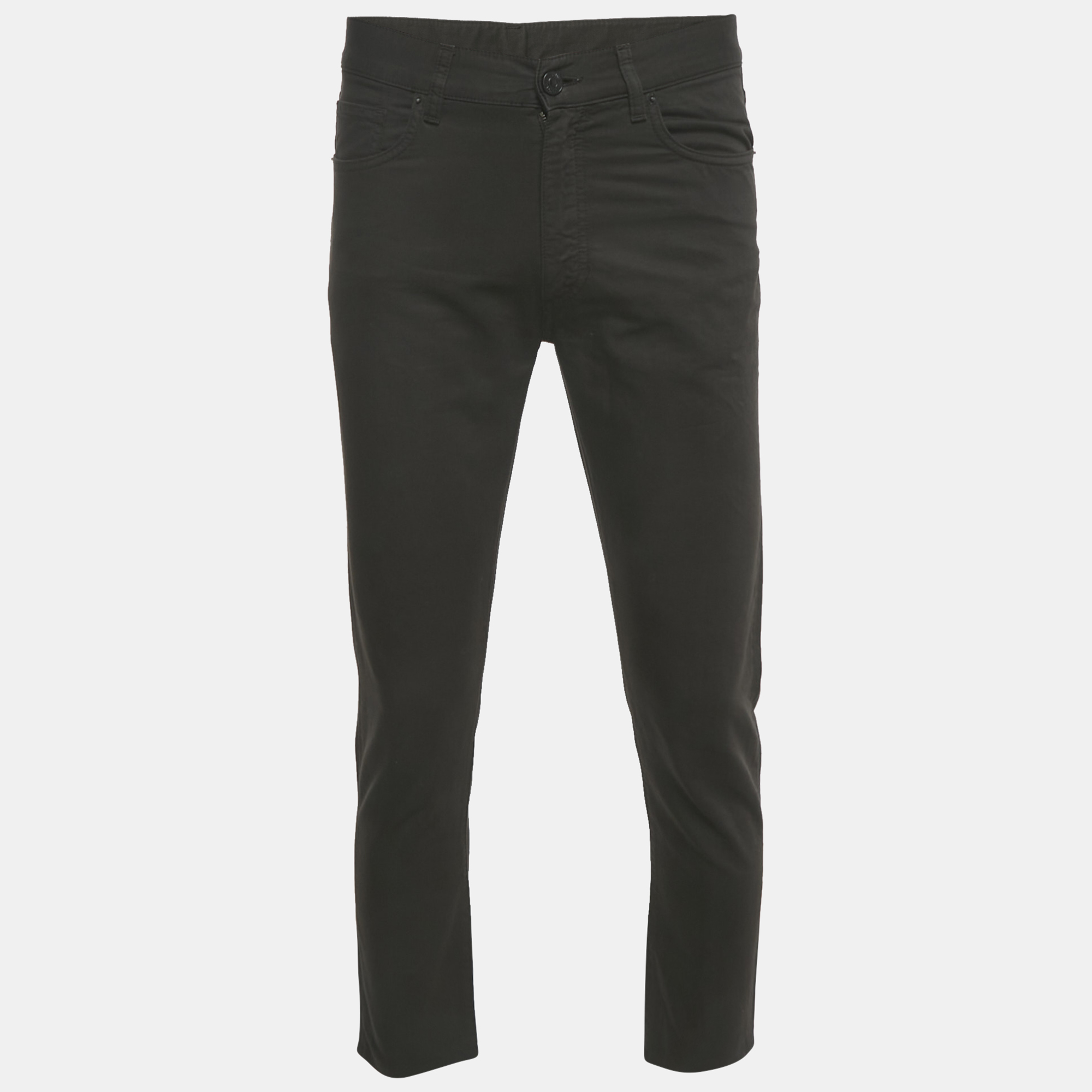 

Zegna Black Cotton Cotton Formal Trousers M