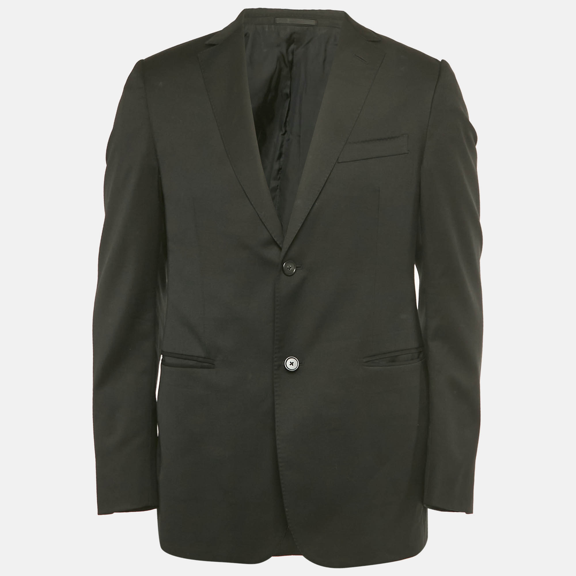 Pre-owned Z Zegna Black Wool Single Breasted Blazer M