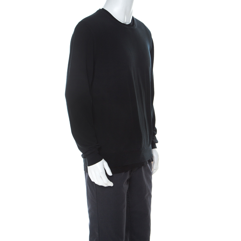 

Z Zegna Black Cotton Double Layer Sweatshirt
