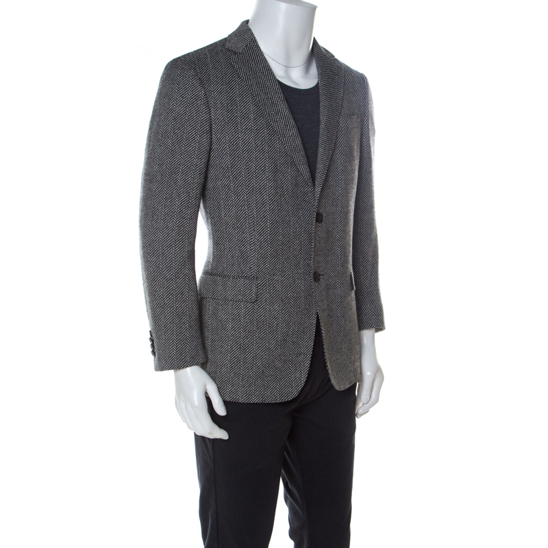 

Z Zegna Brown Herringbone Patterned Stretch Wool Blazer