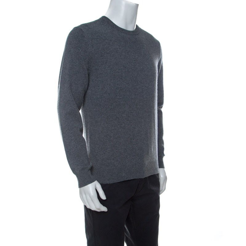 

Z Zegna Grey Cashmere Crew Neck Sweater