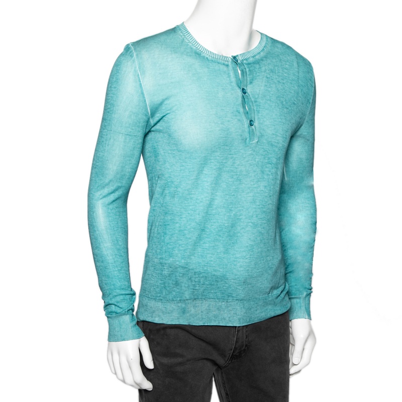

Z Zegna Blue Cotton Long Sleeve Sweater