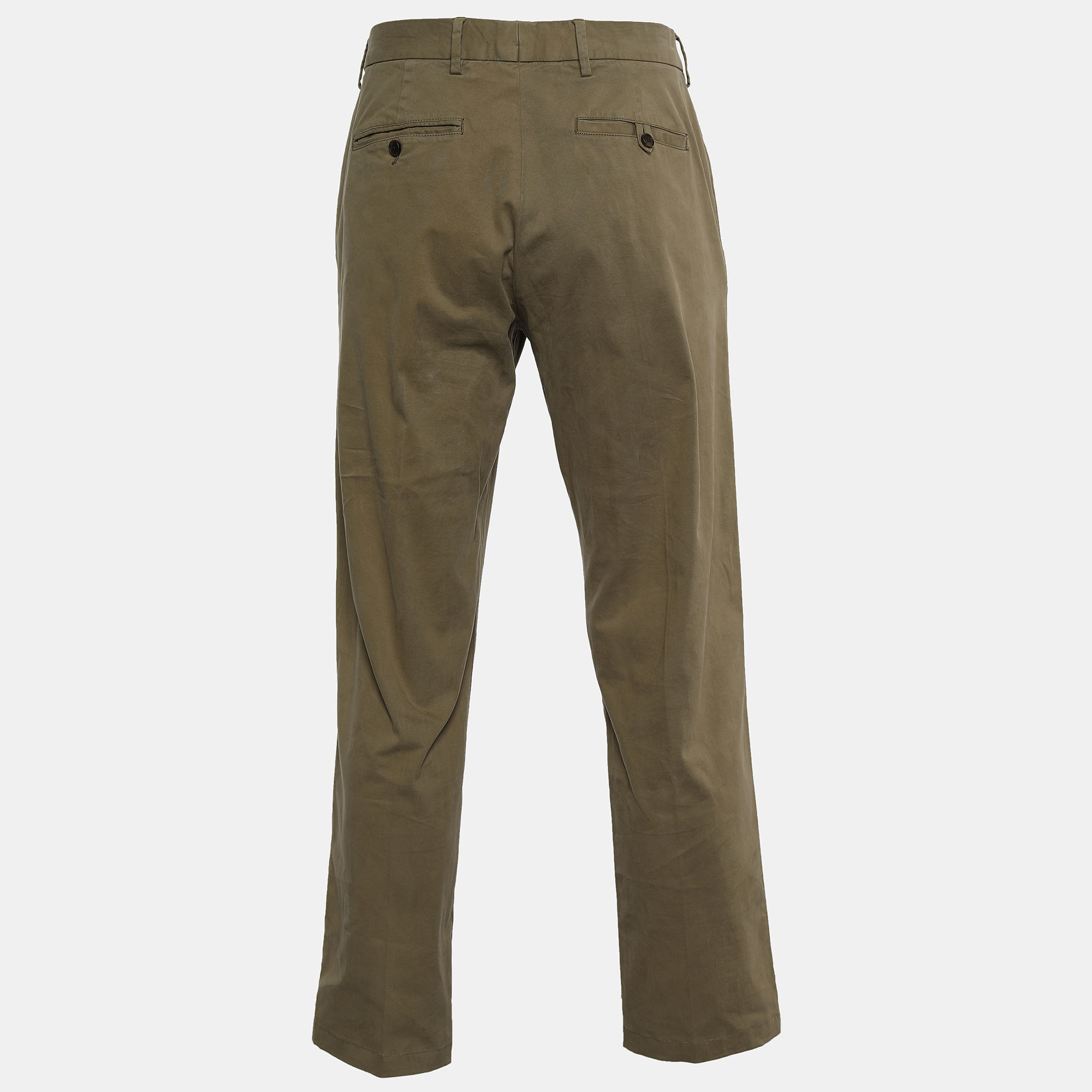 

Z Zegna Beige Cotton Regular Fit Trouser