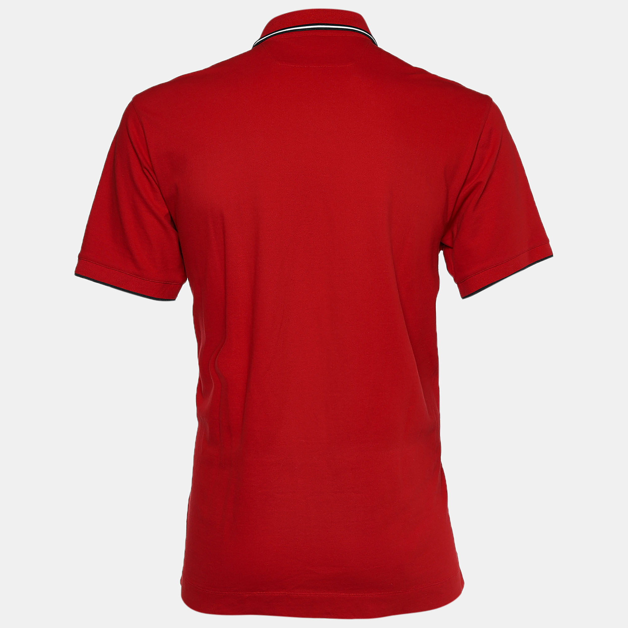 

Z Zegna Red Cotton Pique Short Sleeve Polo T-Shirt