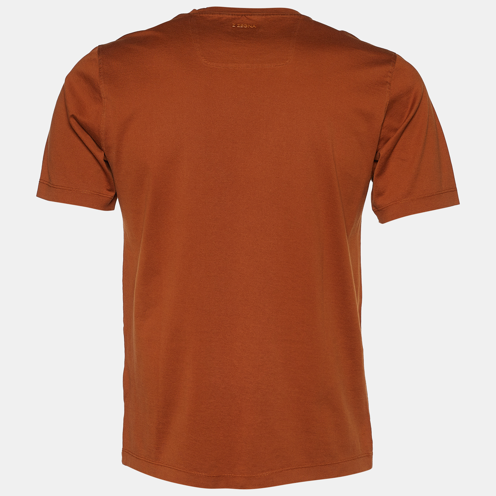 

Z Zegna Brown Jersey Logo Print Crew Neck T-Shirt