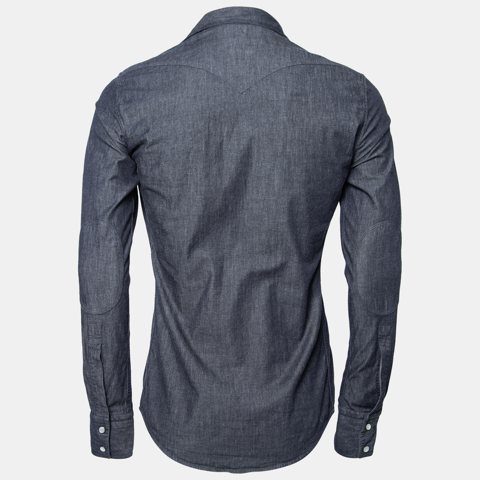 

Z Zegna Blue Denim Drop & Fit Button Front Shirt