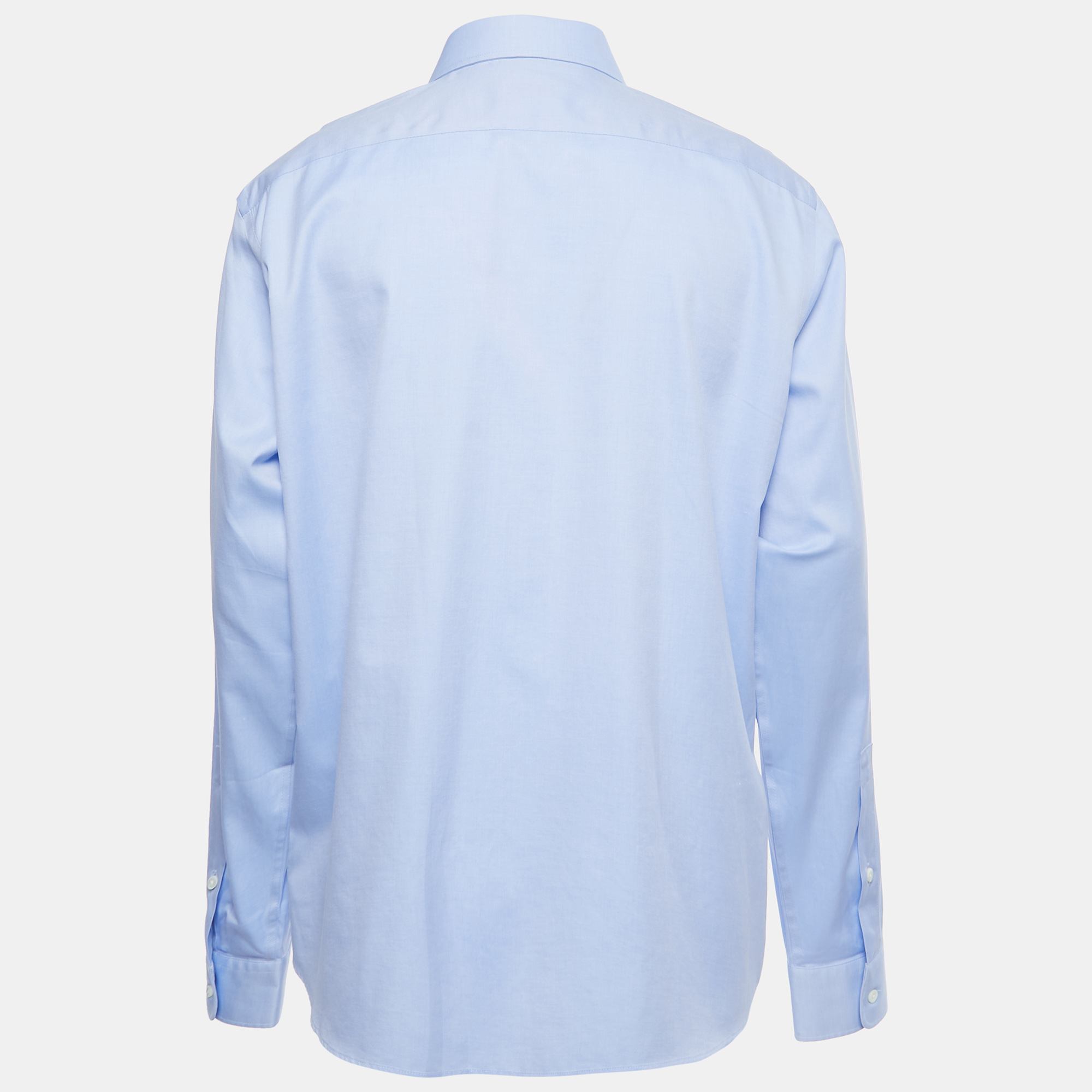 

Z Zegna Blue Cotton Wash & Go Long Sleeve Shirt