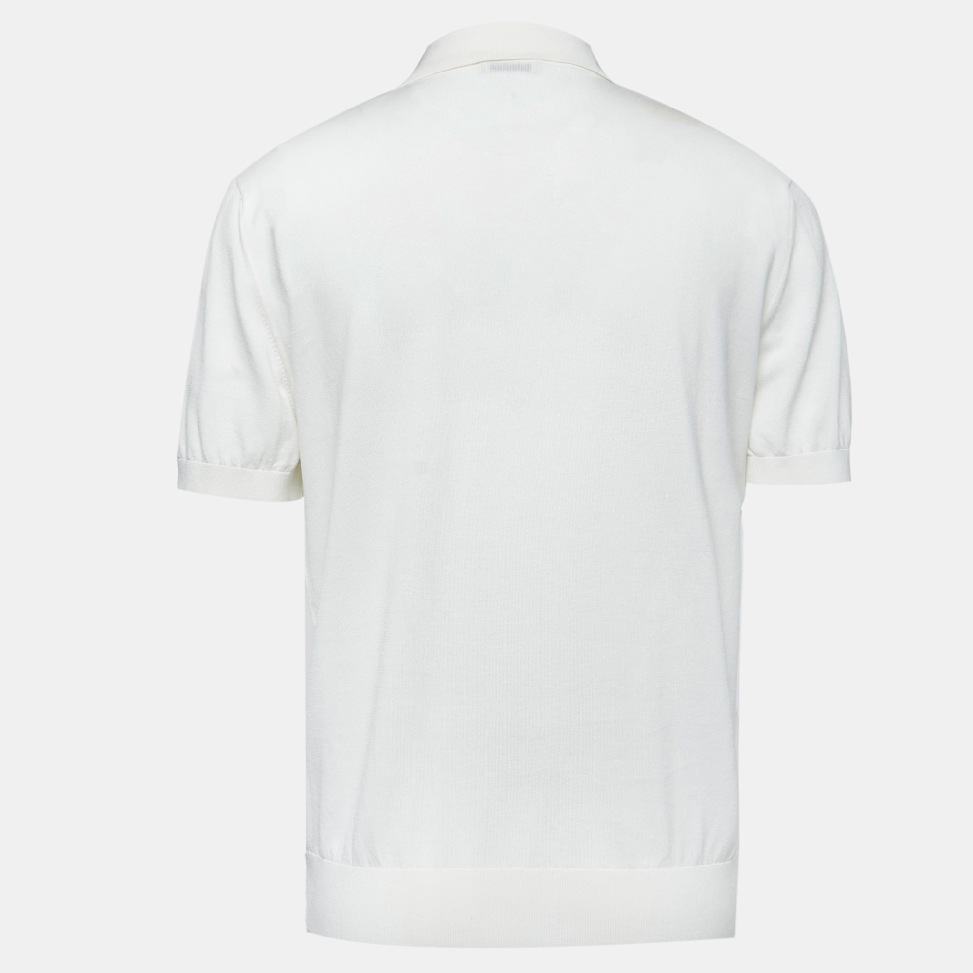 

Z Zegna White Cotton Knit Polo T-Shirt