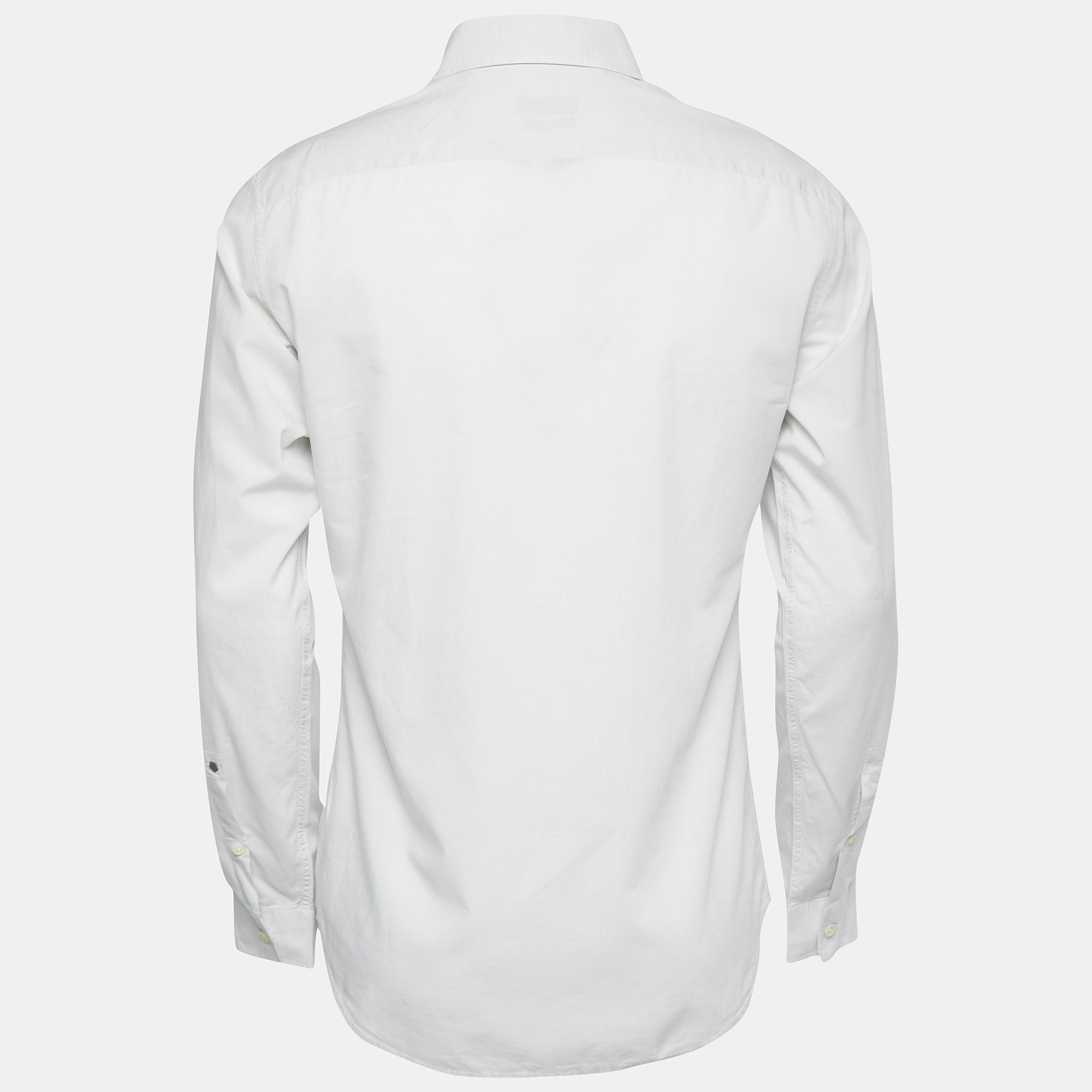 

Z Zegna White Cotton Slim Fit Button Front Long Sleeve Shirt