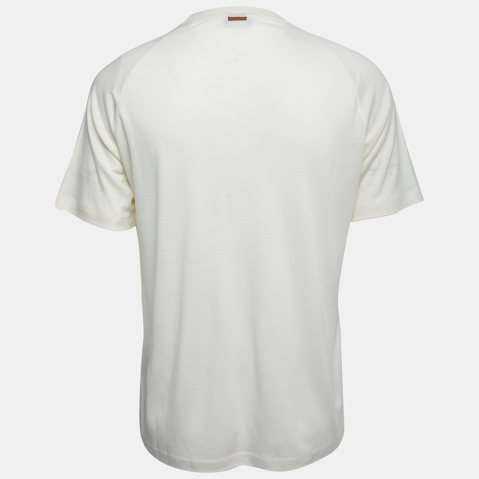 

Zegna Cream Wool Crew Neck Half Sleeve T-Shirt