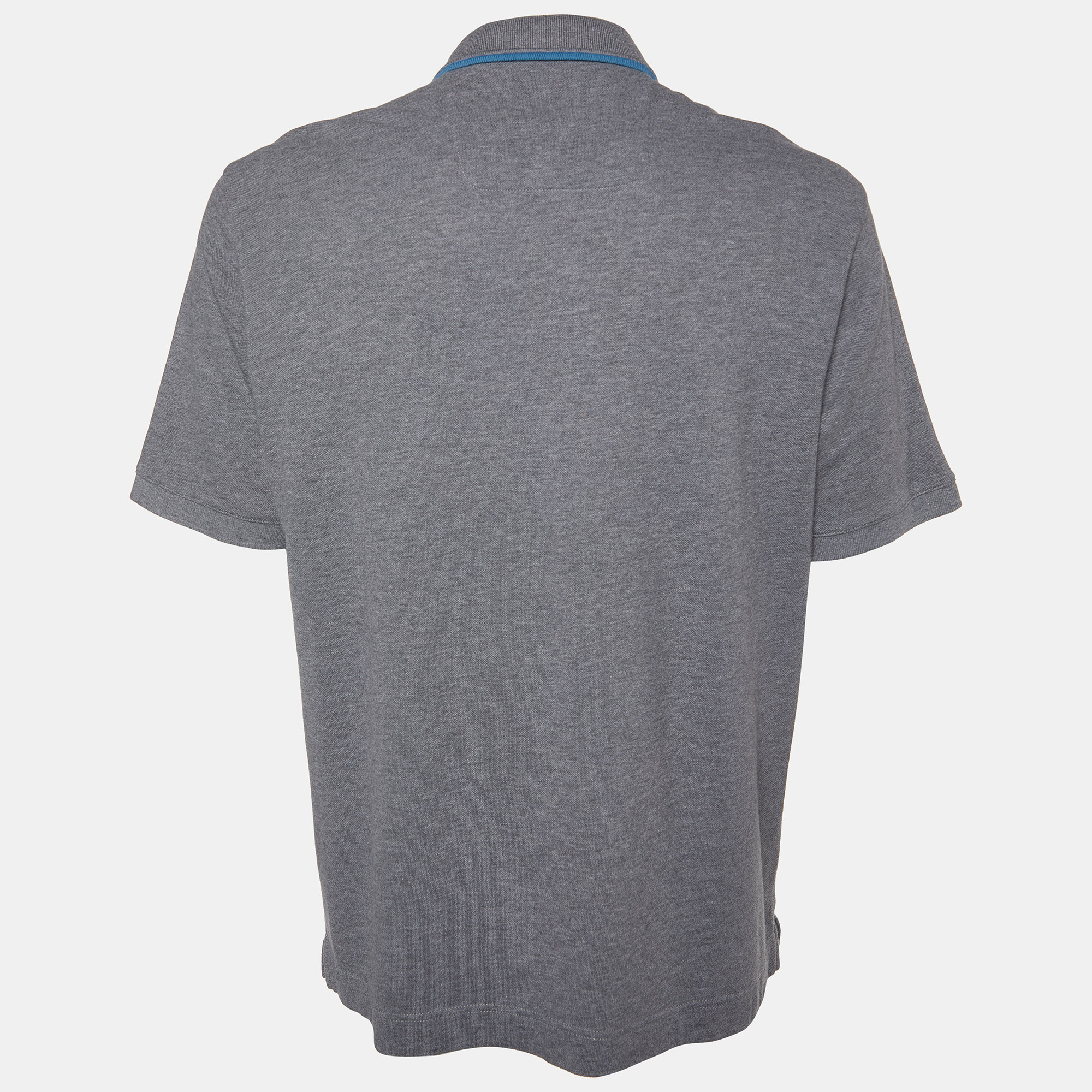 

Z Zegna Grey Cotton Pique Polo T-Shirt