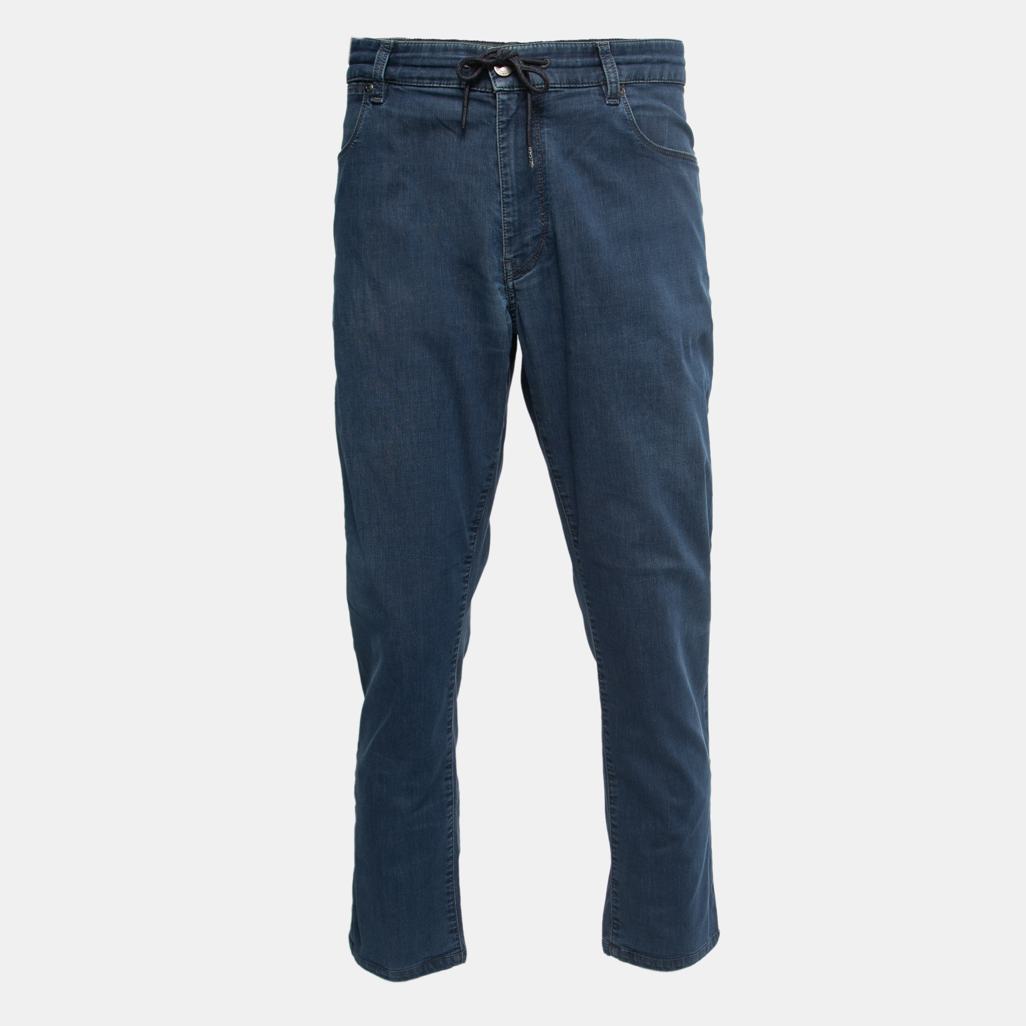 Pre-owned Z Zegna Blue Denim Drawstring Waist Regular Fit Jeans Xxl/ Waist 40"