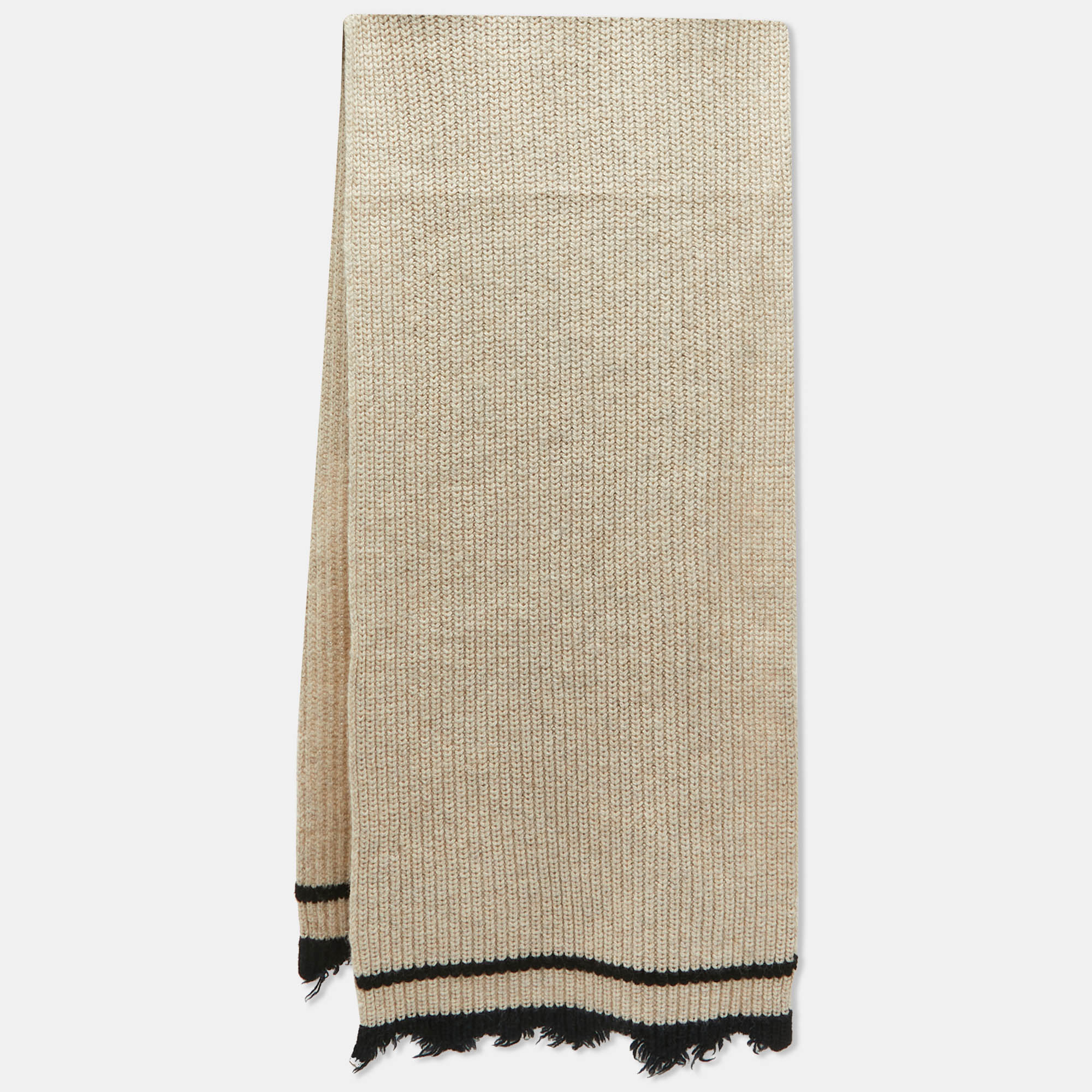 

Zadig & Voltaire Beige Rib Knit Wool Blend Lisa Muffler