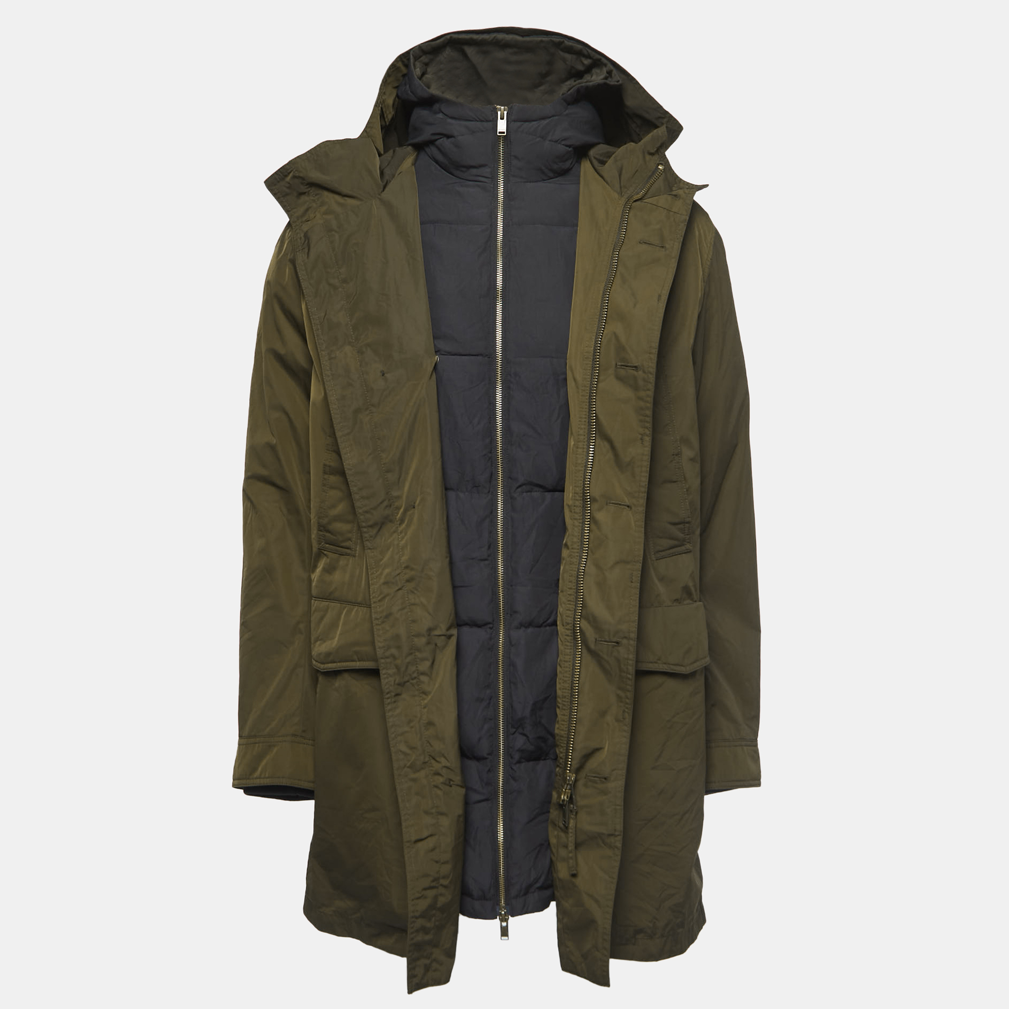 

Zadig & Voltaire Green Synthetic Detachable Lining Bob Parka Jacket L