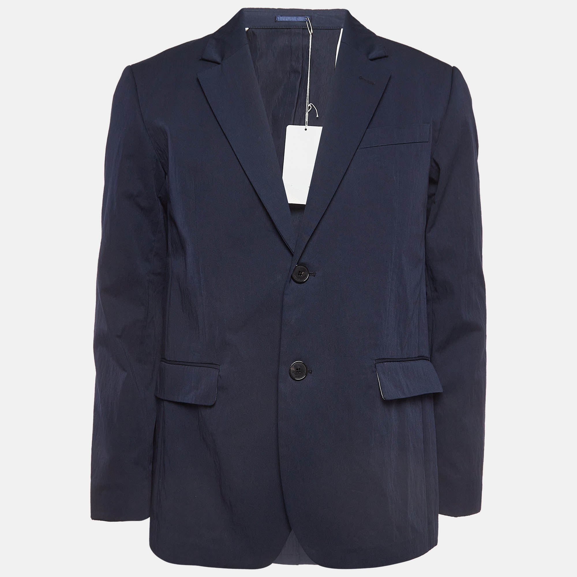 Pre-owned Zadig & Voltaire Navy Twill Single Breasted Blazer L In Navy Blue