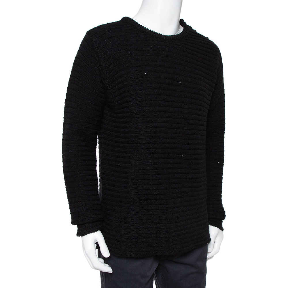 

Zadig & Voltaire Black Distressed Knit Merino Wool Jeremy Raye Sweater