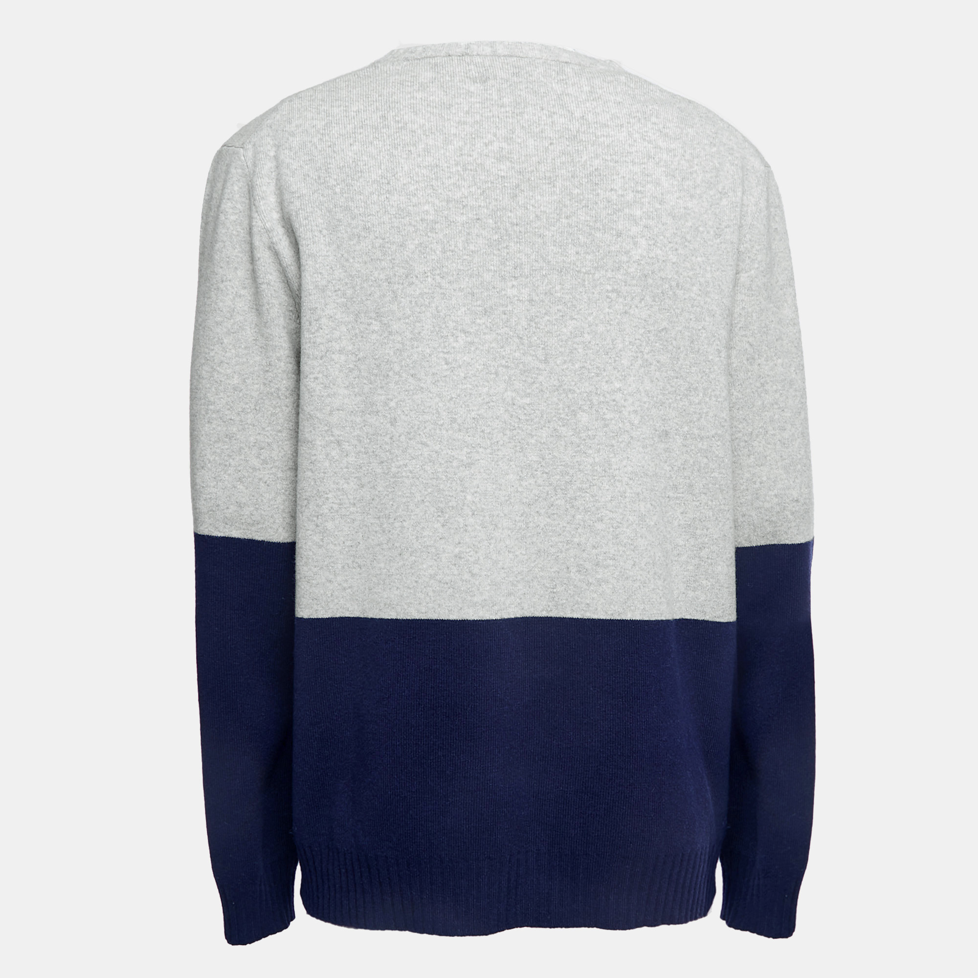 

Zadig & Voltaire Grey/Navy Blue Wool Crew Neck Sweater