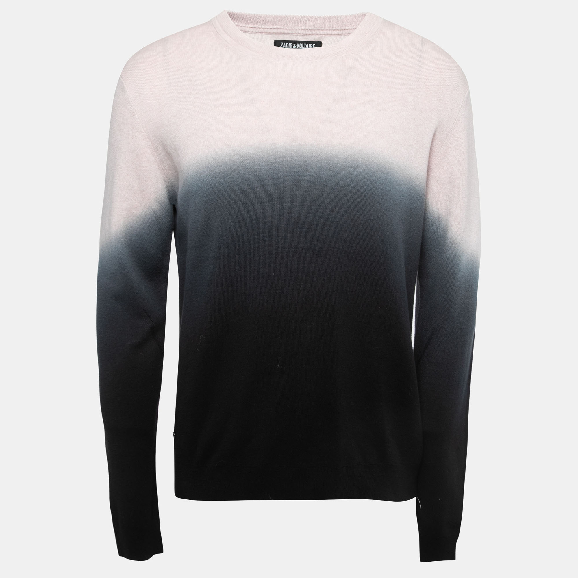 

Zadig & Voltaire Pink/Navy Blue Ombre Cotton Sweater