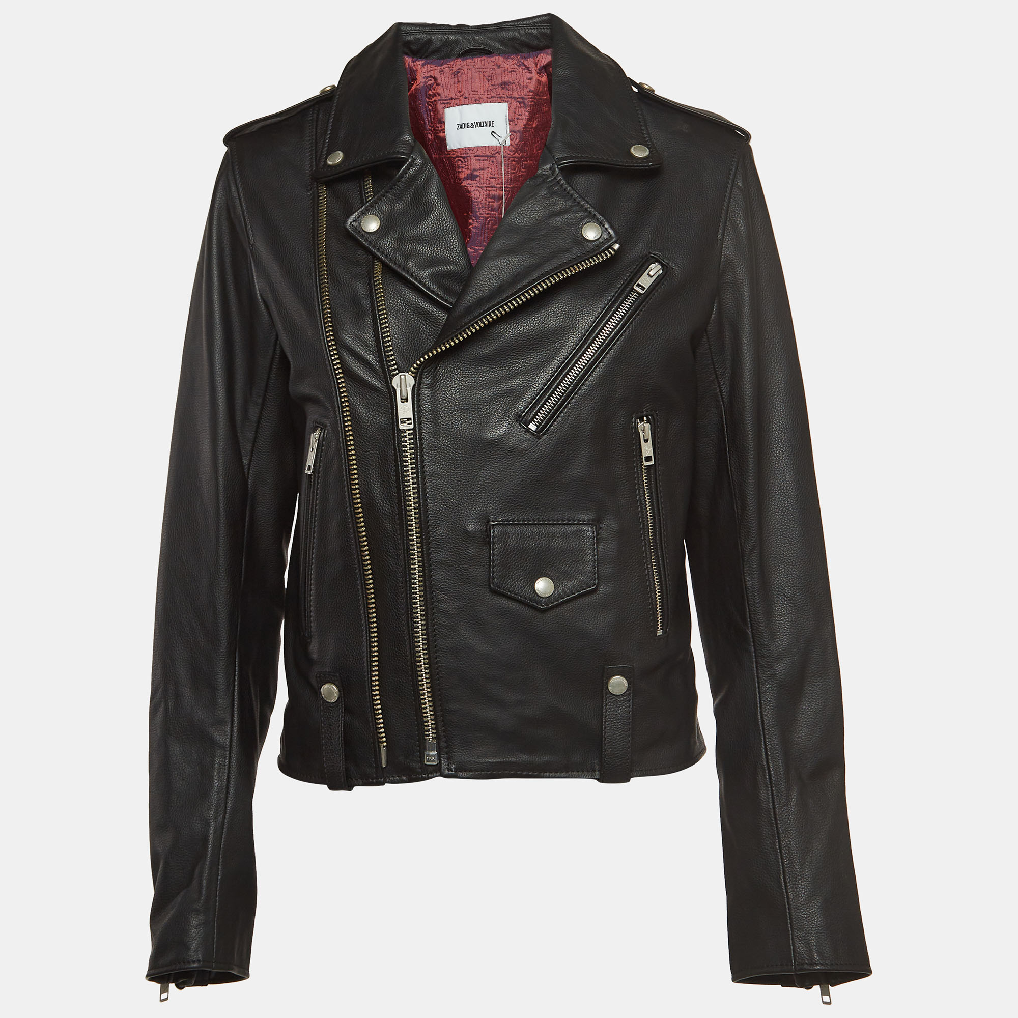 

Zadig & Voltaire Black Leather Louis Biker Jacket