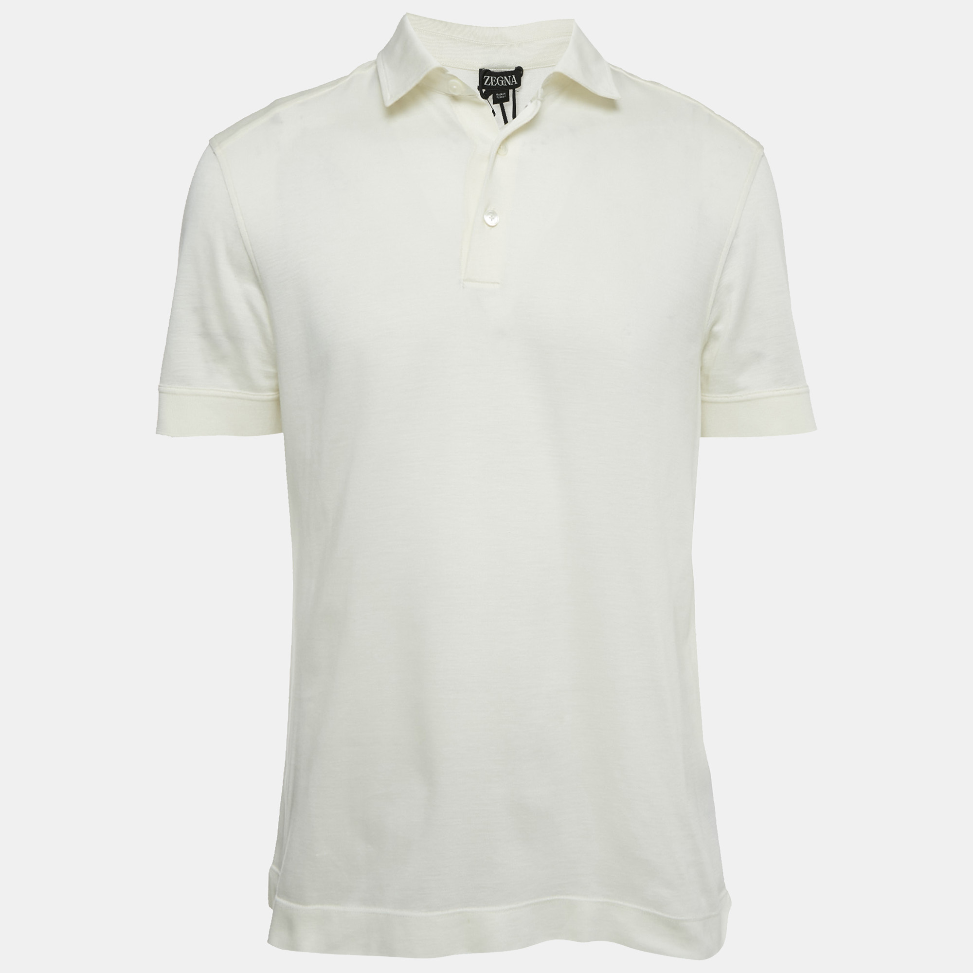 

Zegna Off-White Cotton Polo T-Shirt L