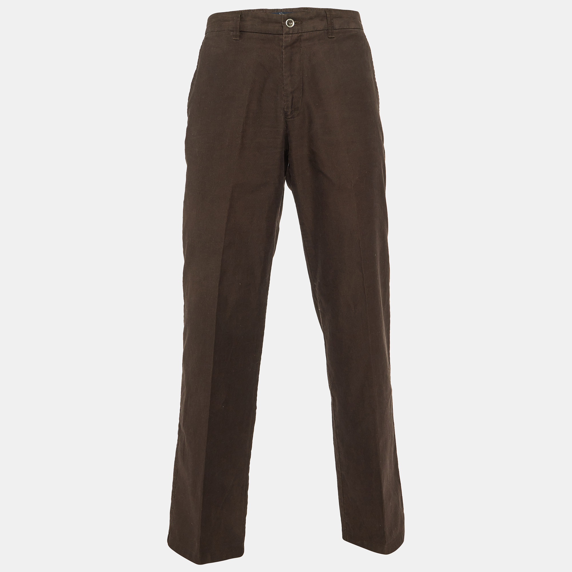 

Zegna Sport Brown Cotton Regular Fit Pants L/Waist 34"