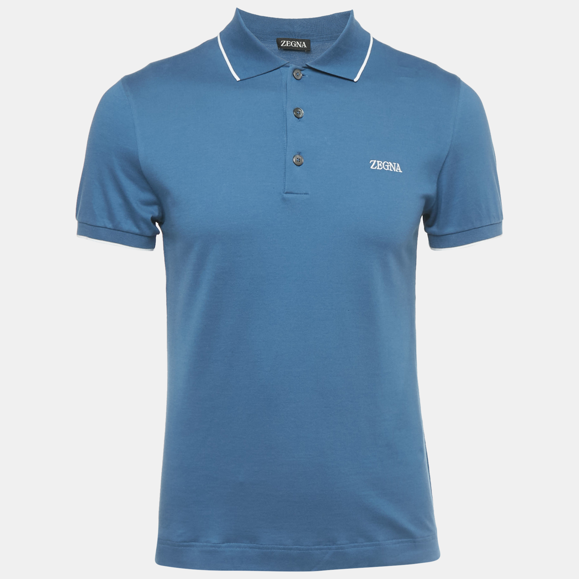 

Zegna Sport Blue Cotton Polo T-Shirt S