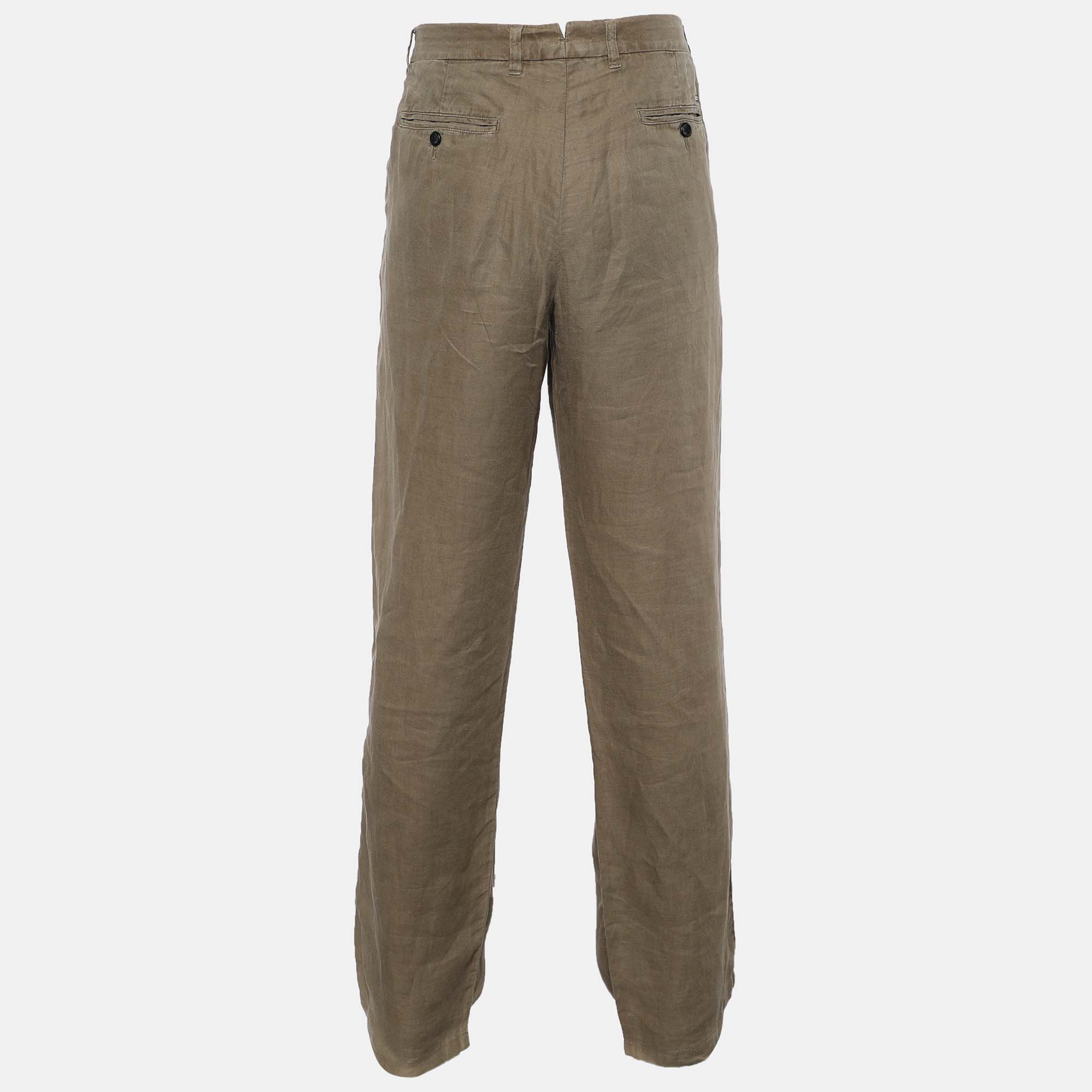 

Zegna Sport Beige Linen Regular Fit Pants