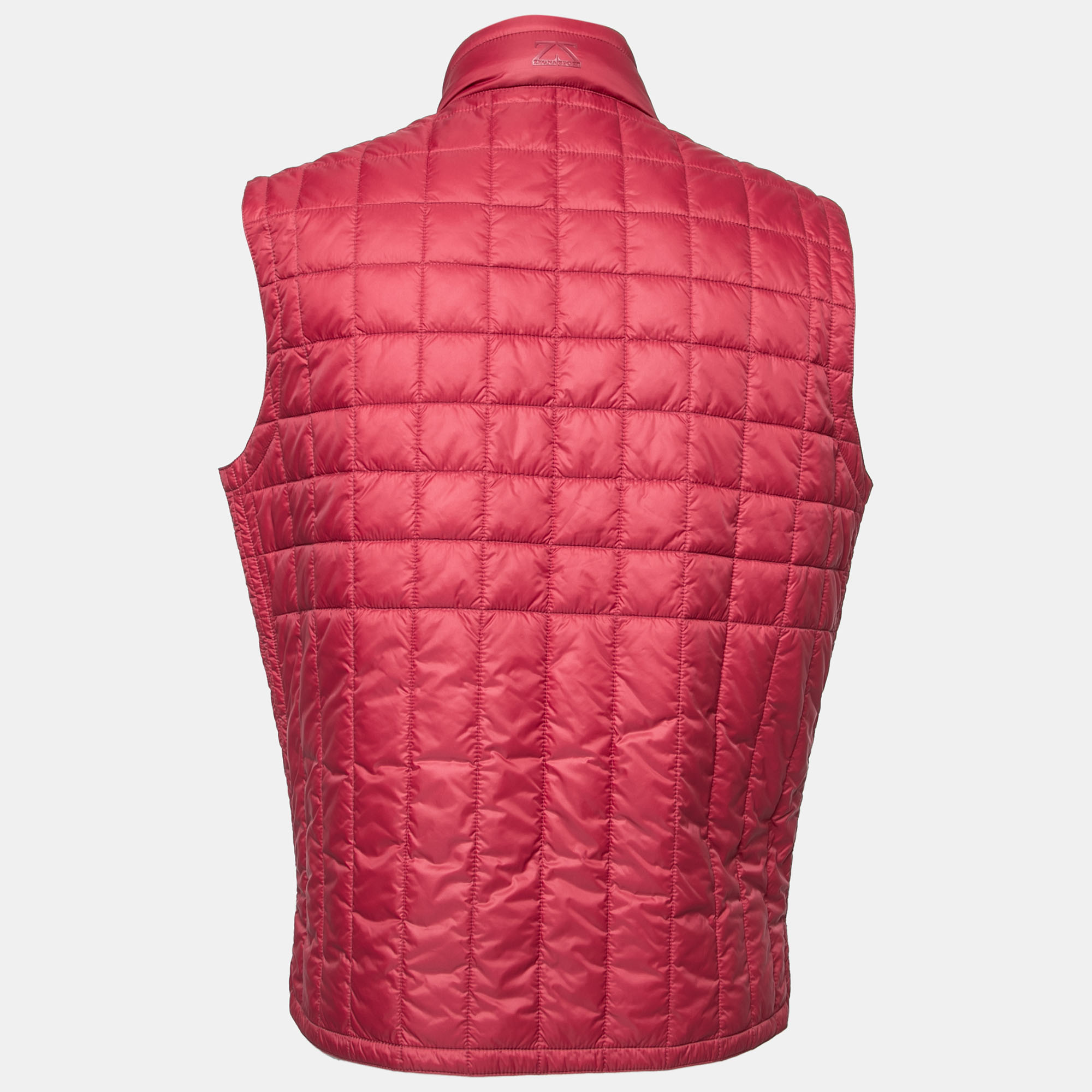 

Zegna Sport Red & Black Synthetic Reversible Front Zip Vest