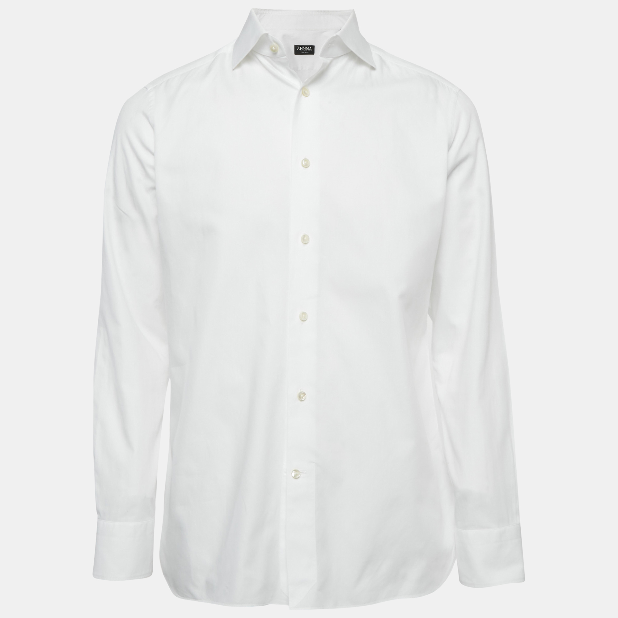 

Zegna Trofeo White Cotton Long Sleeve Shirt L