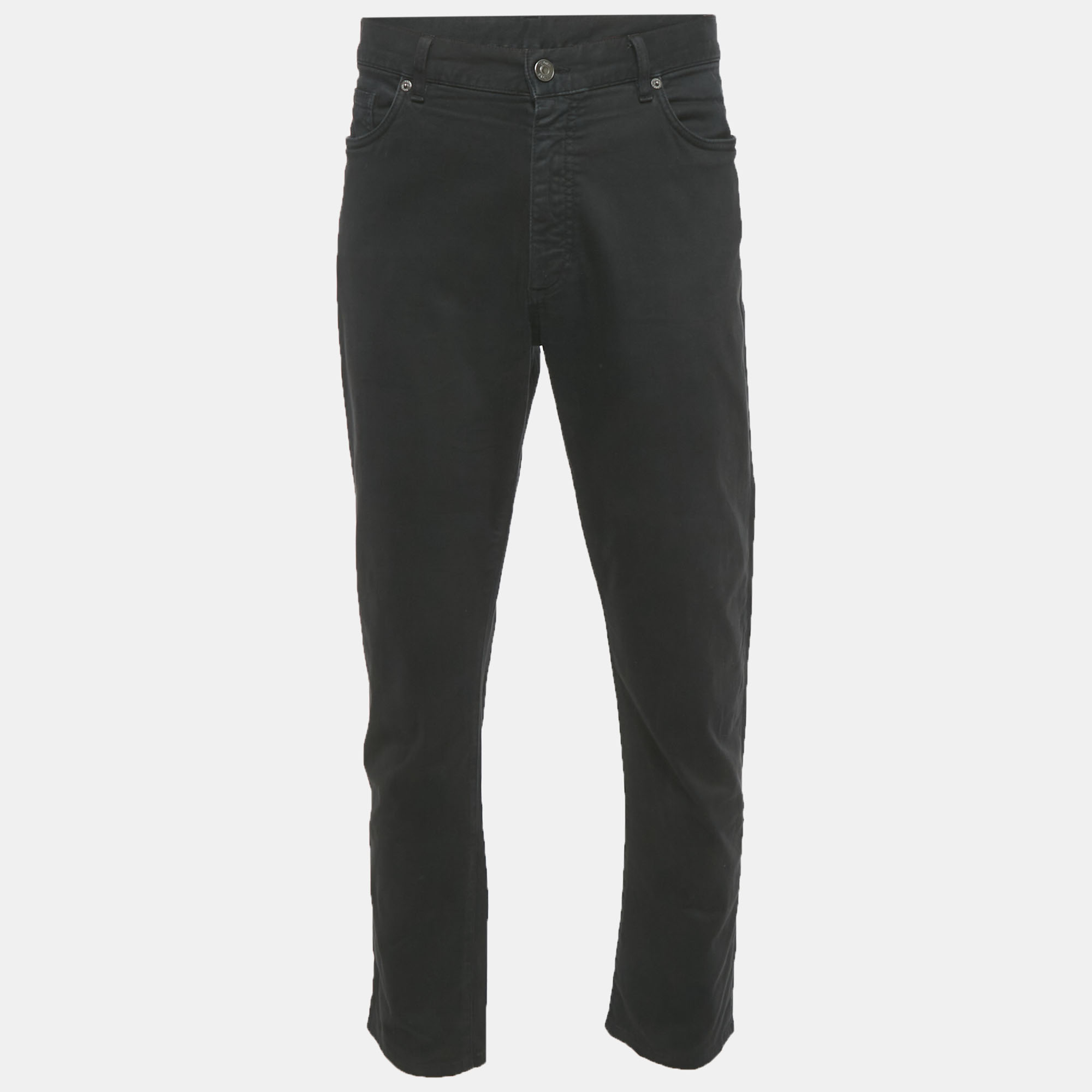 

Zegna Black Denim Slim Fit Trousers L/Waist 36"