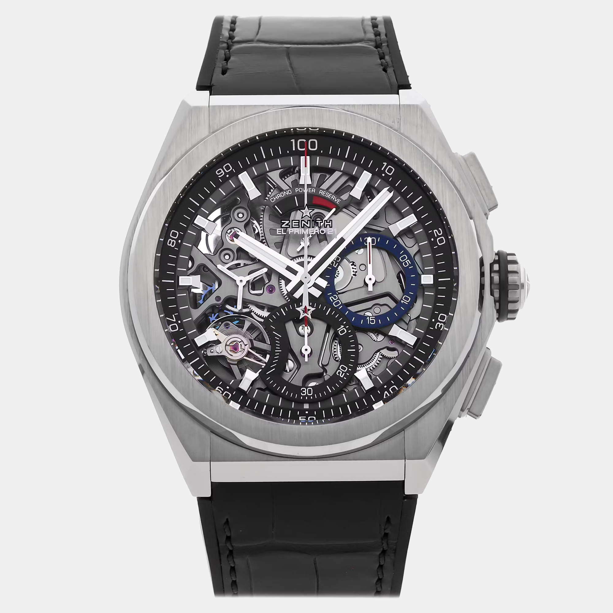 Pre-owned Zenith Defy El Primero 21 95.9000.9004/78.r582 Black Automatic Titanium Men's Wristwatch 4