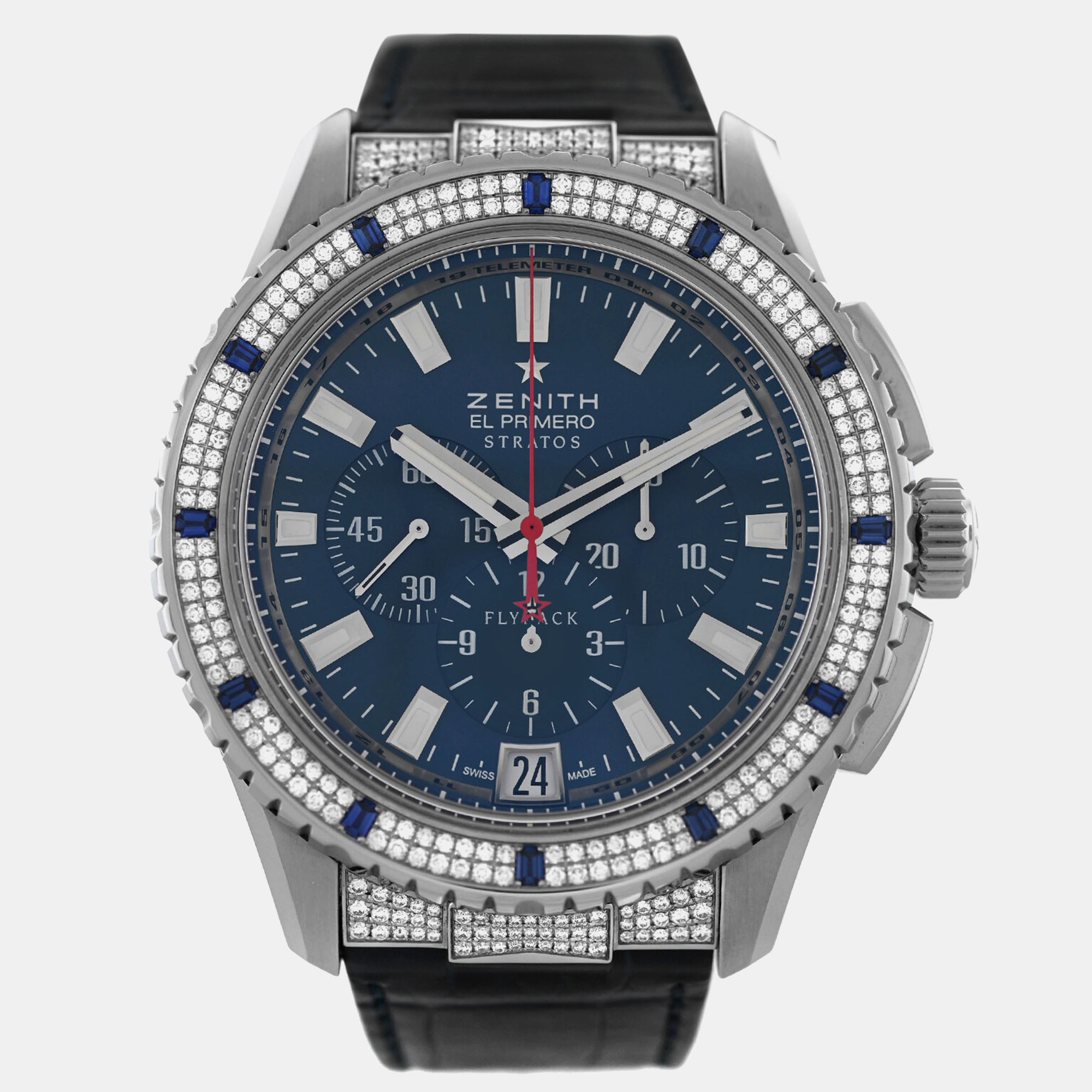 

Zenith El Primero 16.2063.405 Automatic Blue Diamond Stainless Steel Men's Wristwatch 45 mm