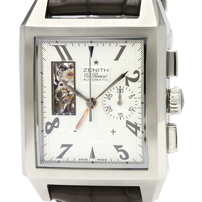 

Zenith Silver Stainless Steel and Leather Grand Port Royal Open