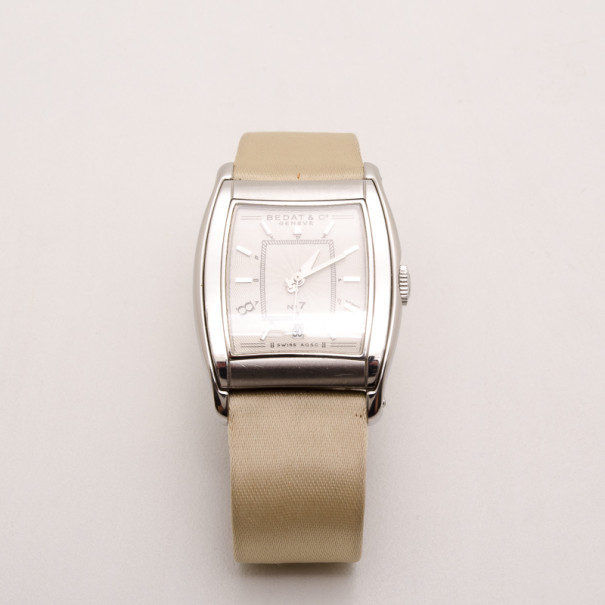 Bedat & Co. No. 7 Silver Dial Women's Leather Watch Cream